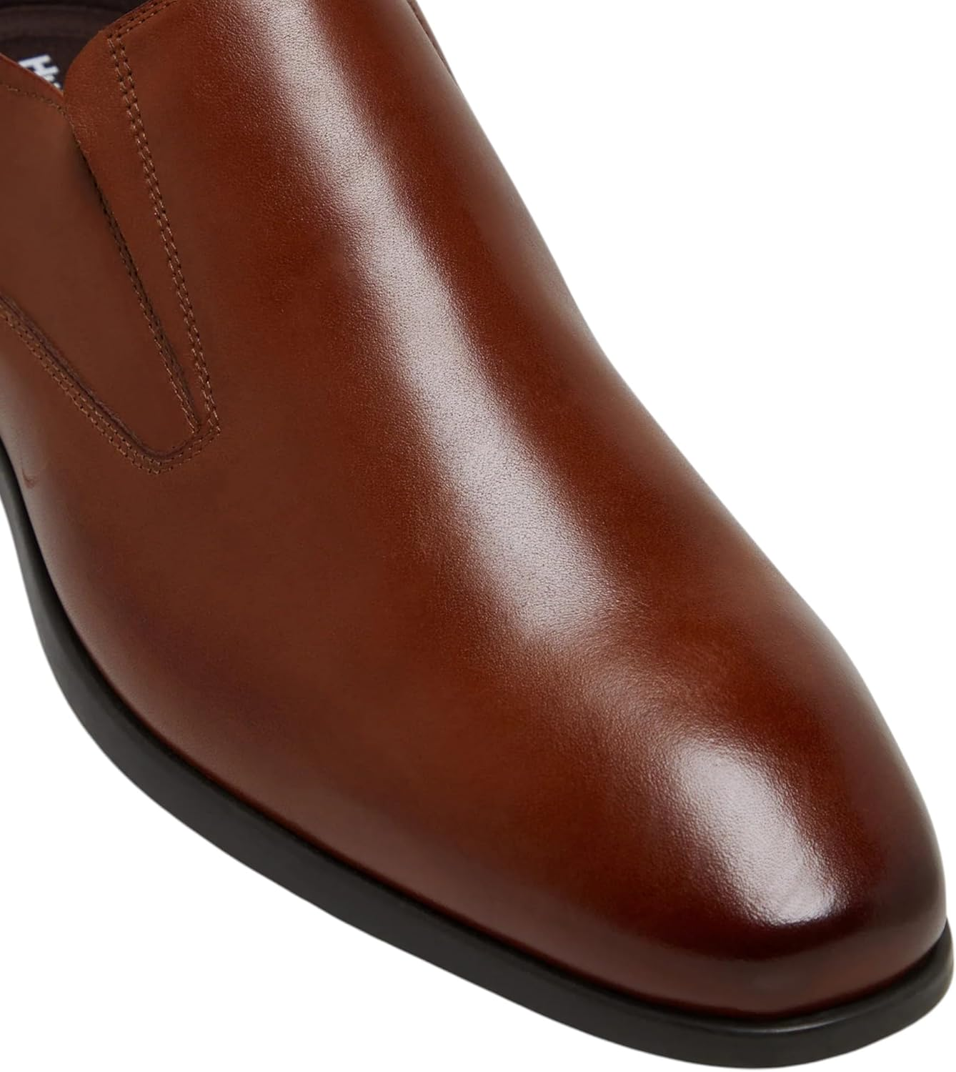 Hush Puppies Mens Nicholson Tan Leather Dress Formal Slip on Shoes image number 2