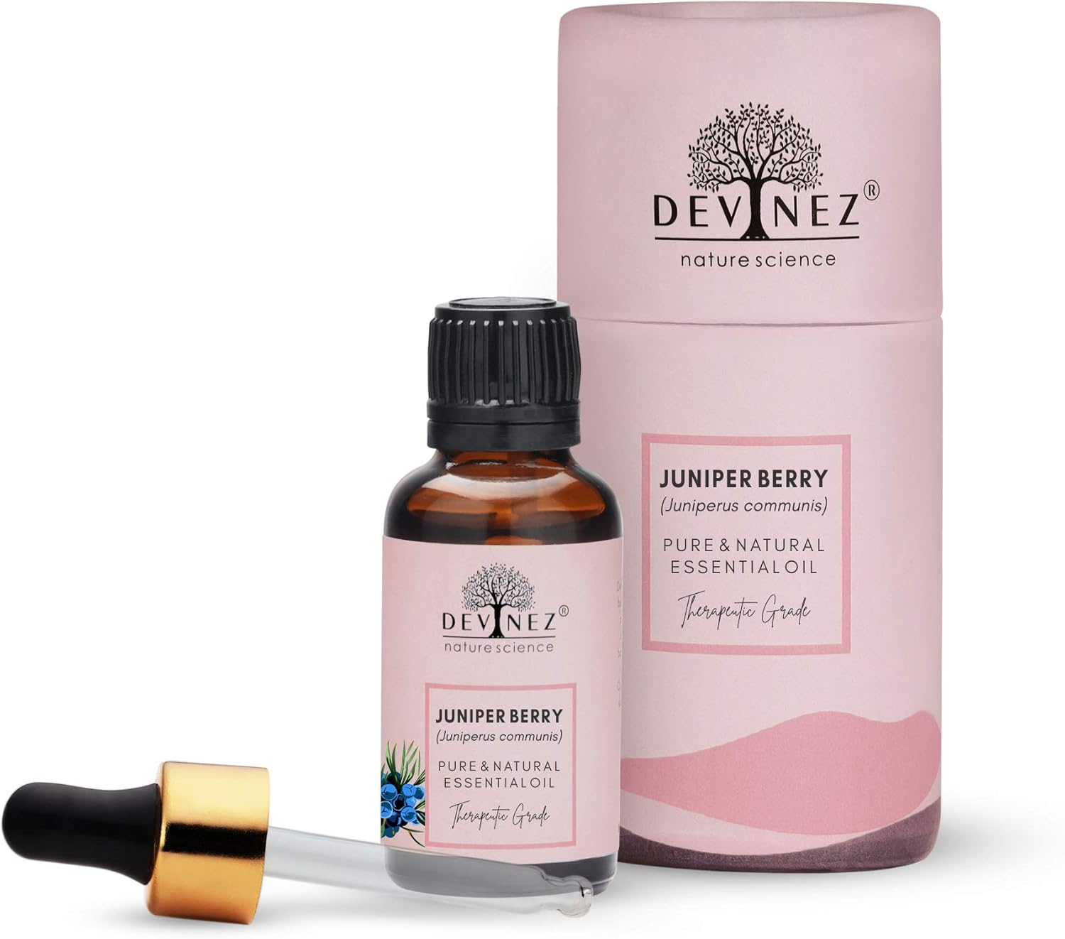 Devinez Juniper Berry Essential Oil 30Ml - Pure, Natural, Undiluted & Therapeutic Grade for Skin Care, Scars, Acne, anti Aging, Natural Skin Toner, Natural Antiseptic, Improves Hair and Scalp Health