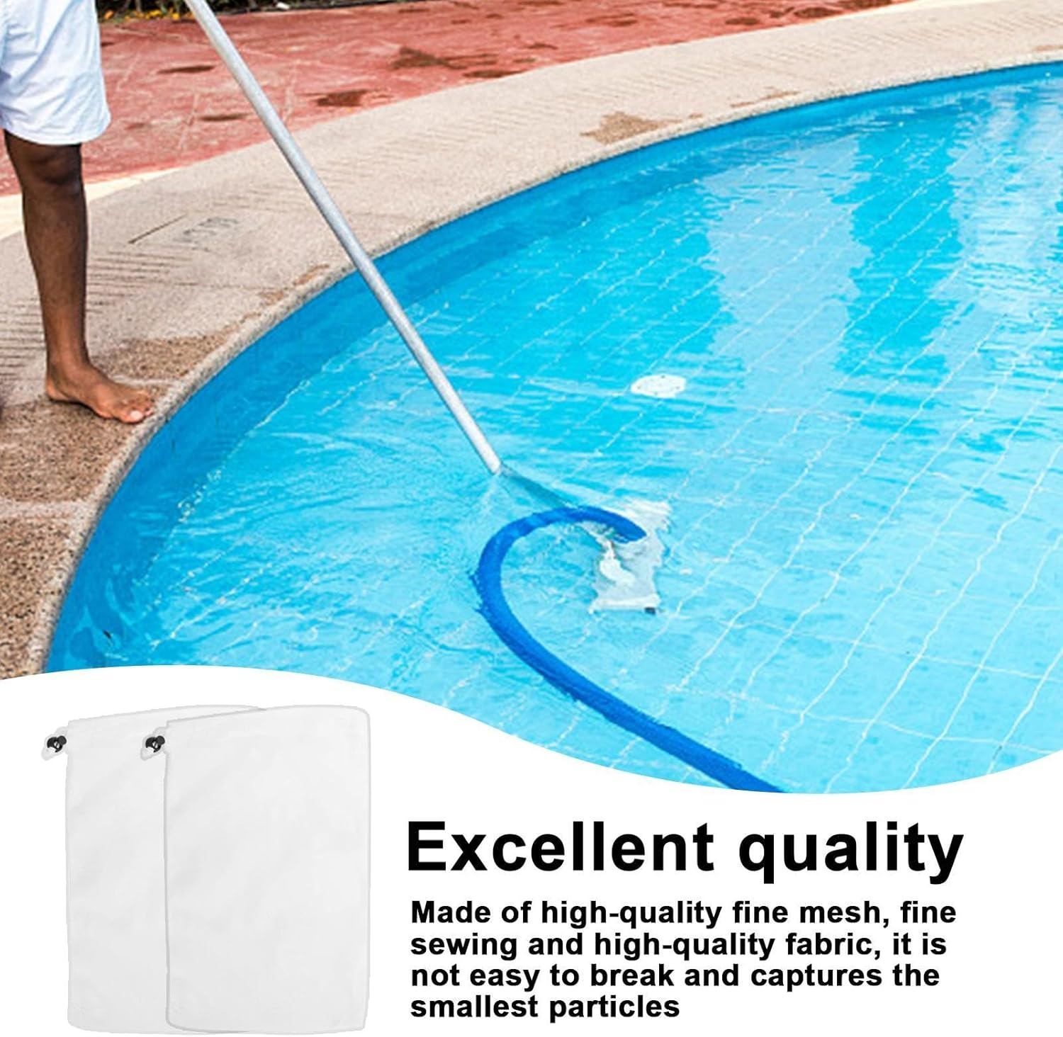 Pool Vacuum Net Bags, Pool Vacuum Bags | 5 Leaf Terminator Supplies | Vacuum Pool Cleaner Bags for Garper 11.8 X 9 Inch Rock Cord Aquarium Pond Leaf Remedies image number 5