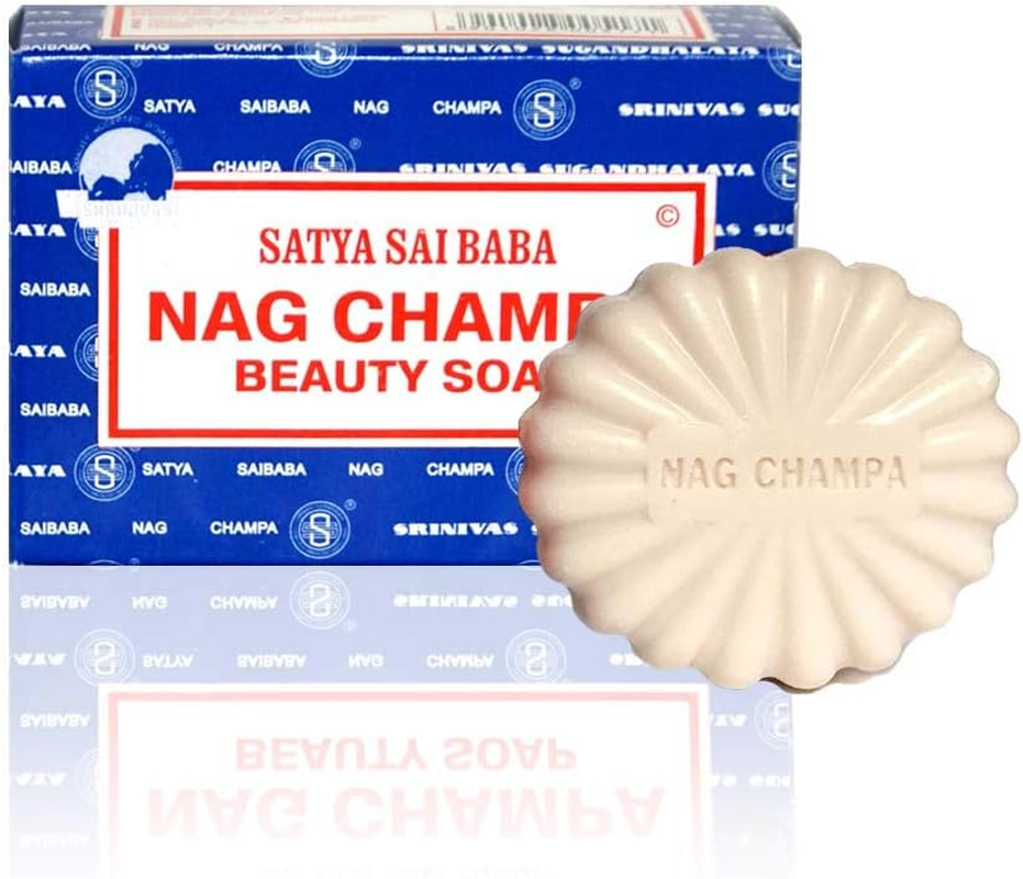 Satya Nag Champa: Sai Baba Natural Soap, Large, 150 G, 5 Oz, 4 Piece