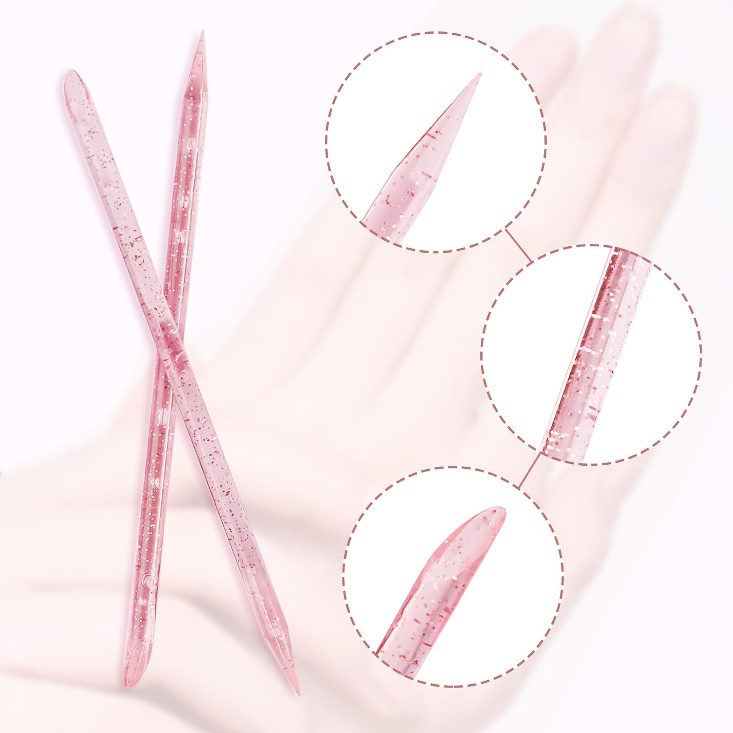 100PCS Disposable Cuticle Sticks for Nails, Double Sided Cuticle Pusher, Cuticle Manicure and Pedicure Stick for Fingernail Cleaning image number 3