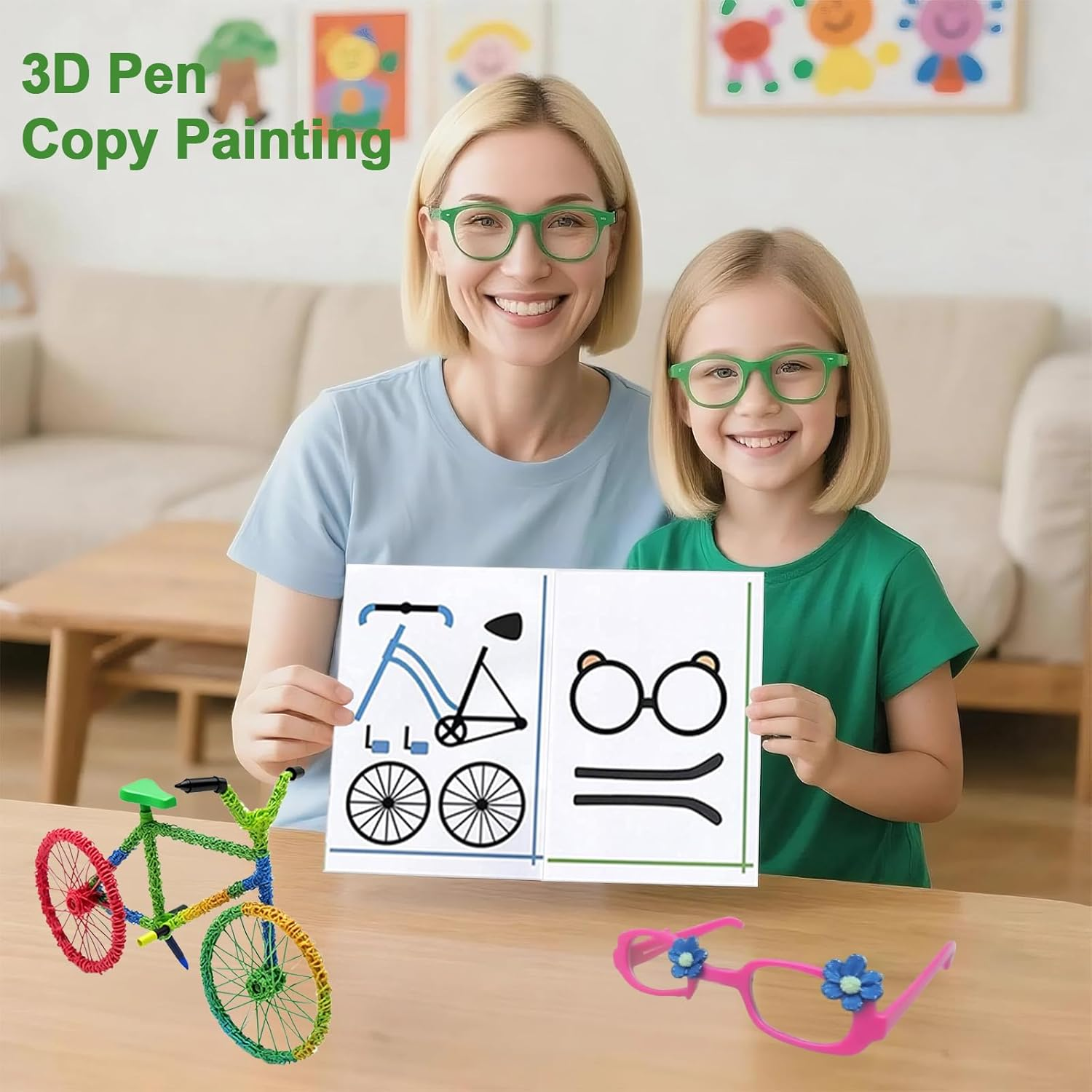 3D Printing Drawing Book 40 Different Cartoon Designs 3D Drawing Books for 3D Printing Pen for Kid 3D Pendiy Gift 3D Pen Stencils Templates image number 2