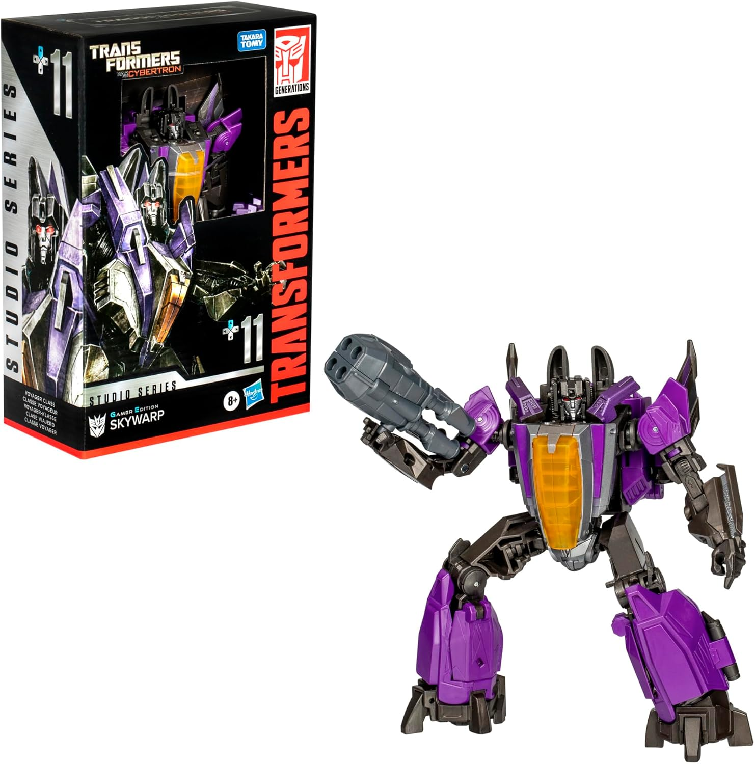 Transformers Toys Studio Series Voyager Class Transformers: War for Cybertron 11 Gamer Edition Skywarp, 6.5-Inch Converting Action Figure, 8+ image number 4