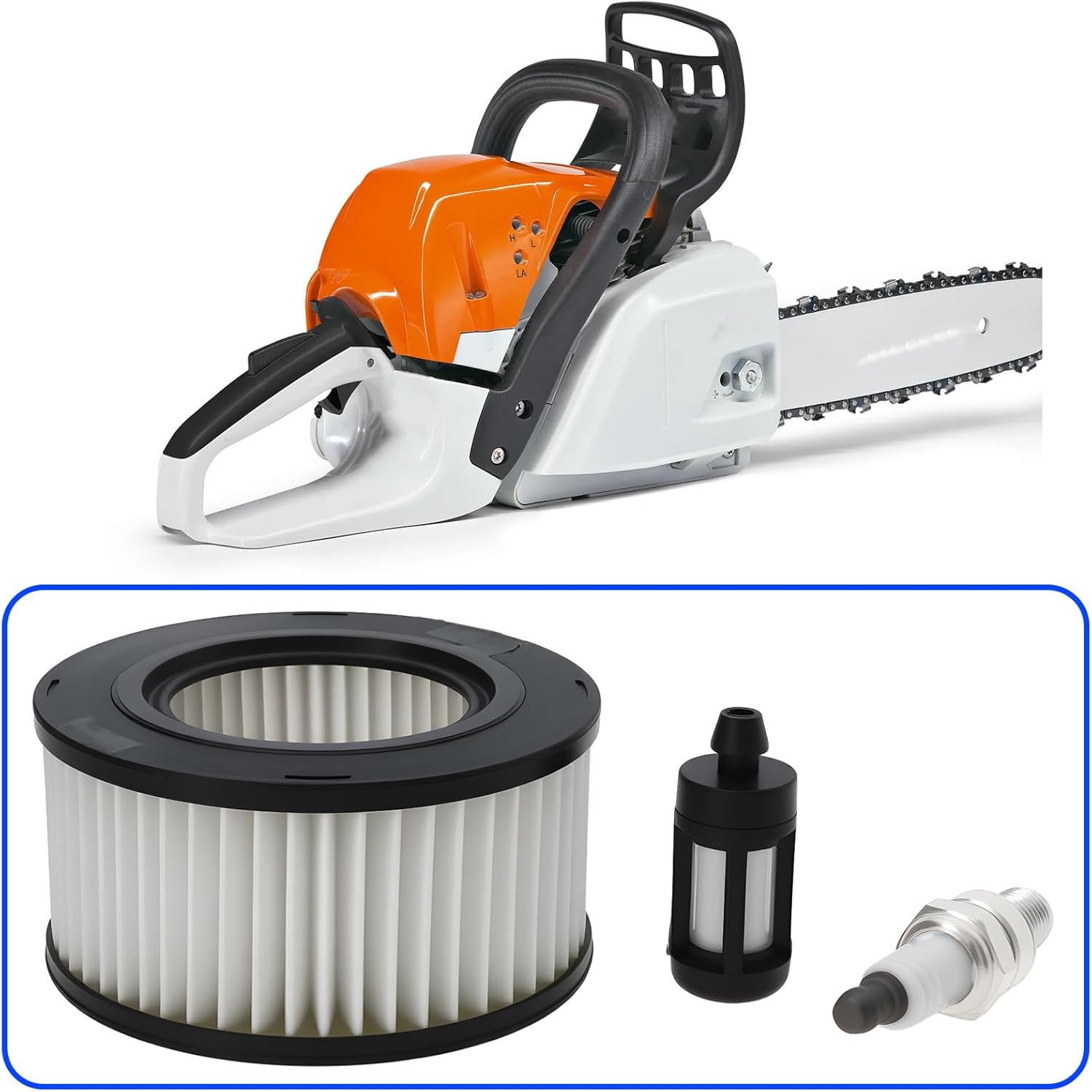 Set of 3Pcs Chainsaw Air Filter Fuel Filter AM5C Spark Plug 1141 120 1600, 0000 350 3518 Compatible with Stihl MS231 MS251C image number 6