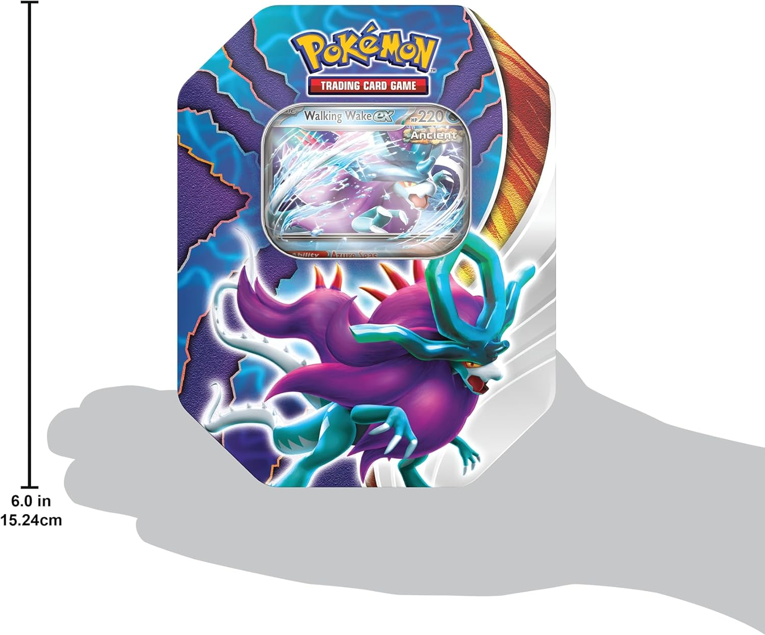 Pok&eacute;mon TCG: Paradox Clash Tin - Walking Wake Ex (1 Foil Promo Card & 4 Pok&eacute;mon TCG Booster Packs) image number 2