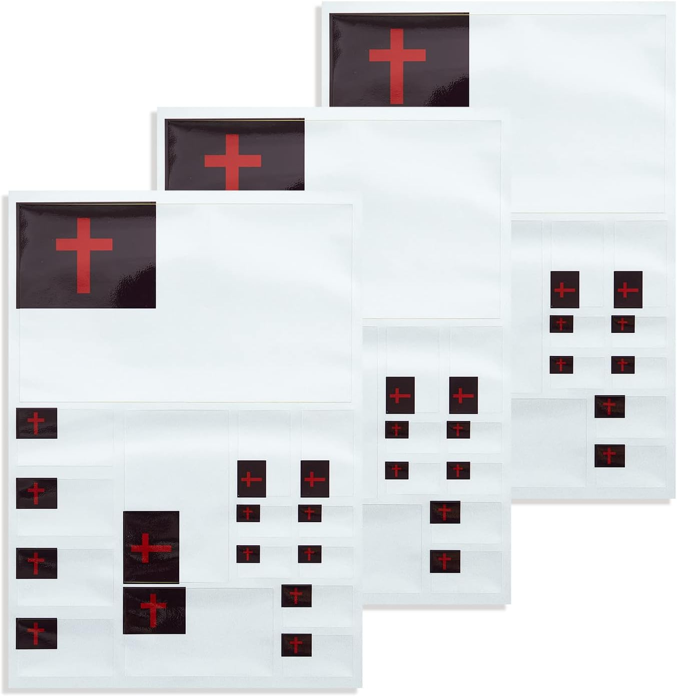 CANTENDO 3 Pack Pirate Jack Rackham Flag Decal - Pirate Jack Rackham Flags Reflective Vinyl Car Stickers - for Car Window Bumper Waterproof Sticker (12 X 8.5 Inch) image number 3