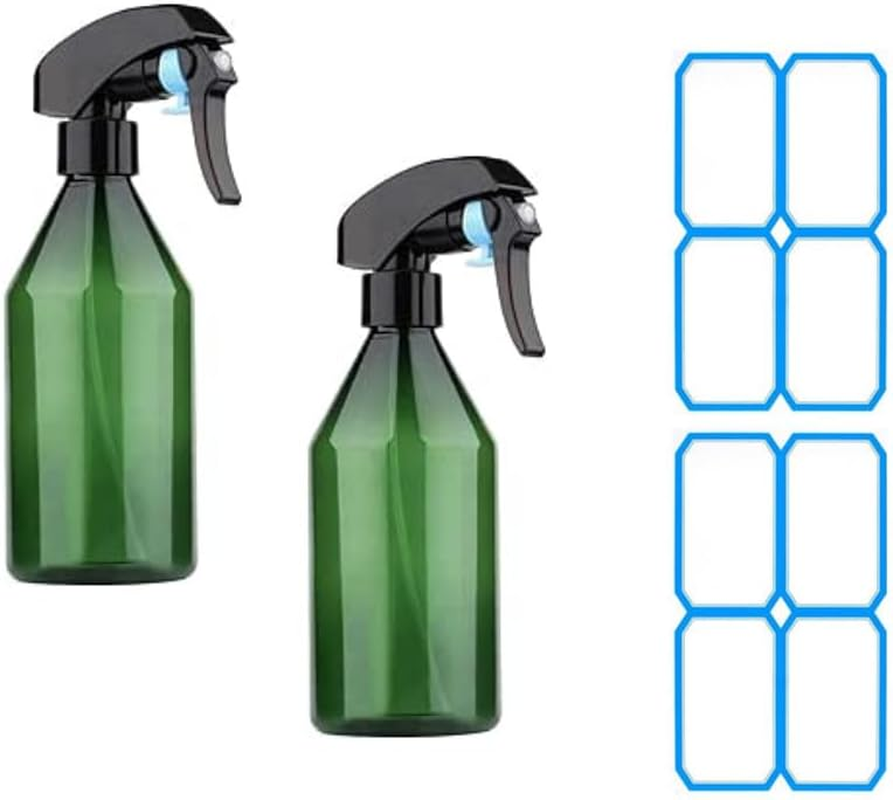 2 Pcs Plant Mister Spray Bottle, 300Ml/10Oz Fine Mist Plant Atomizer Watering Sprayer Bottle,With Top Pump Trigger Water,With Two Sheets of 4-Grid Label Paper,For Gardening Cleaning Solution image number 1