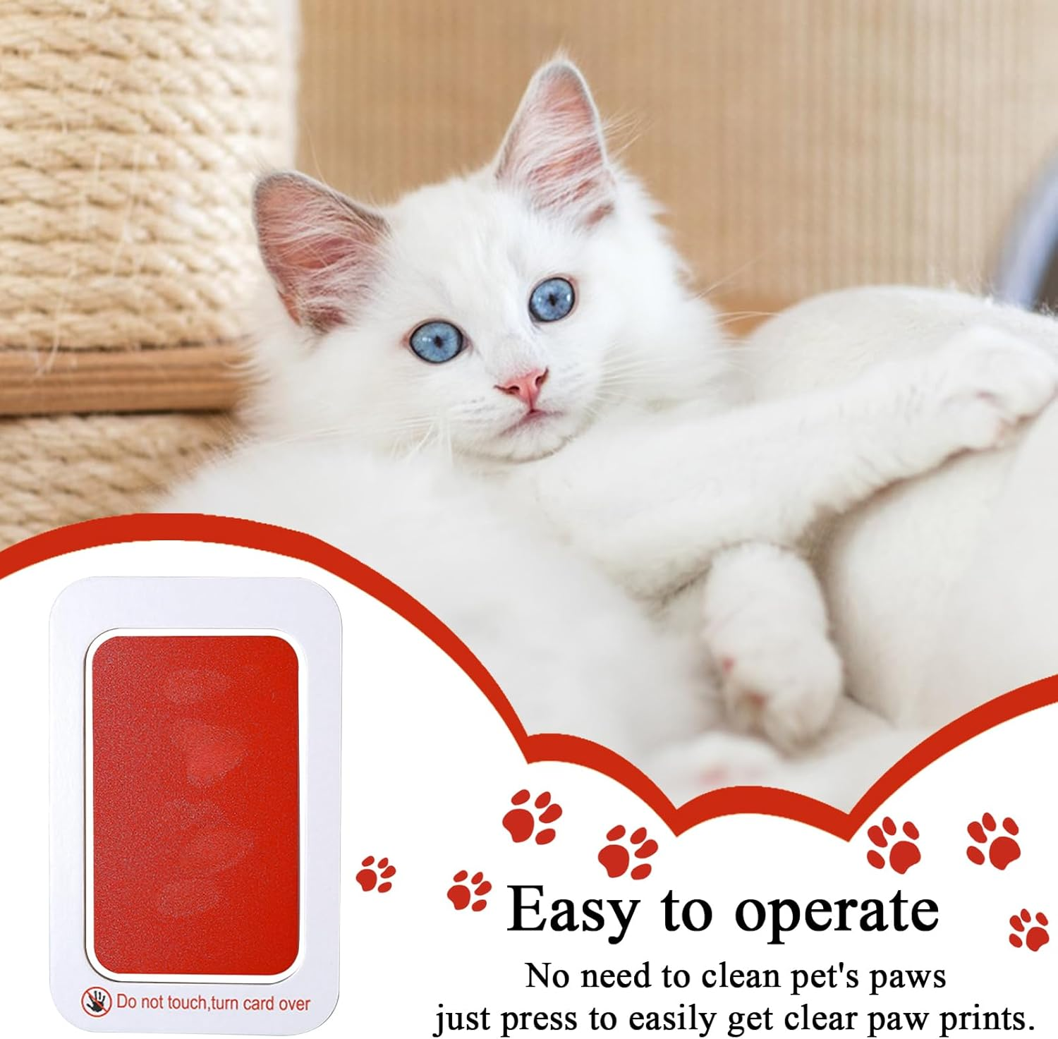 Paw Print Kit for Dogs - Safe Dog Nose Print Kit - Non Irritating Safe Tool Handprints Crafts Keepsakes for Family Mom Fathers Babies Pets Puppy Cat Boy image number 6