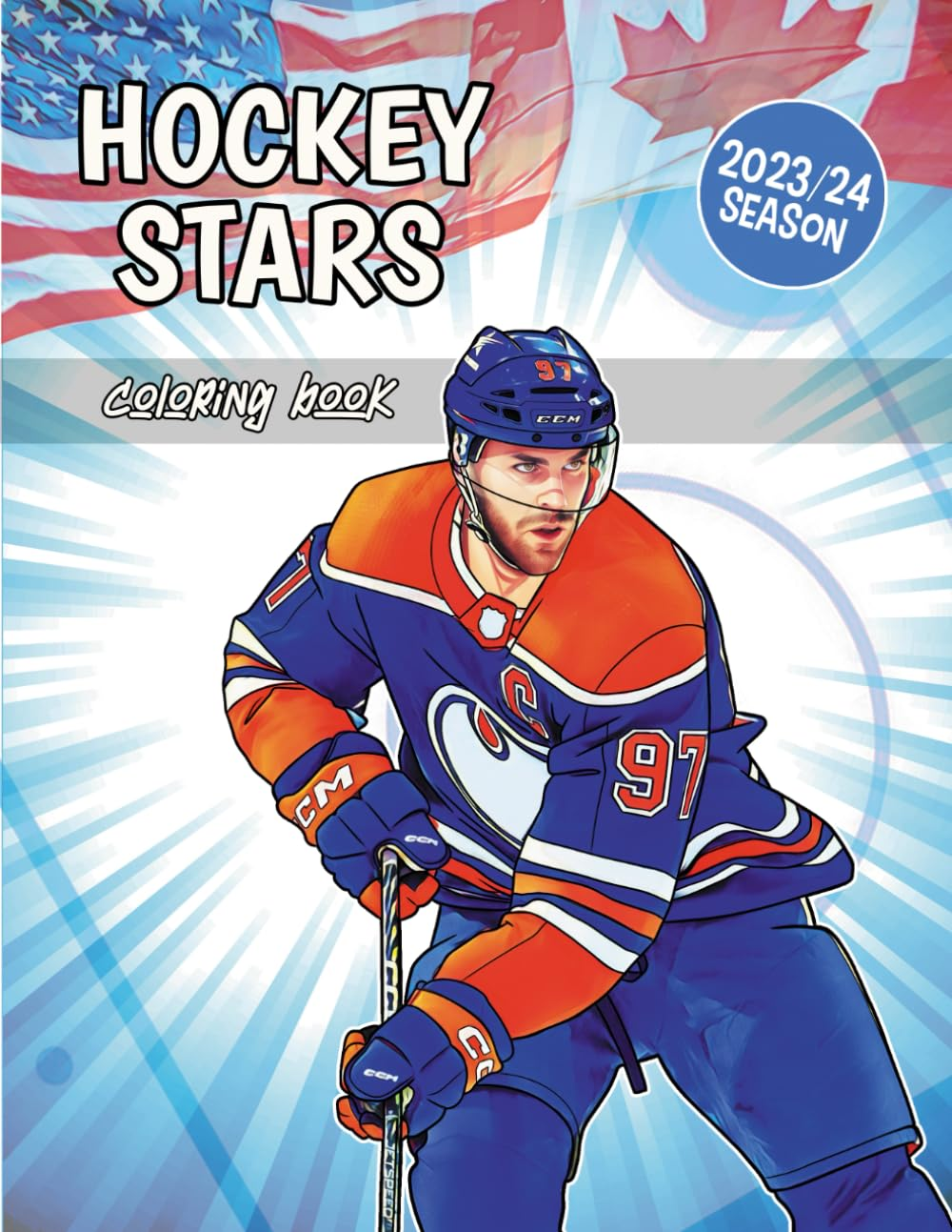 Hockey Stars Coloring Book: All the Best Players of the Season Ready to Color (For Kids and Adults)