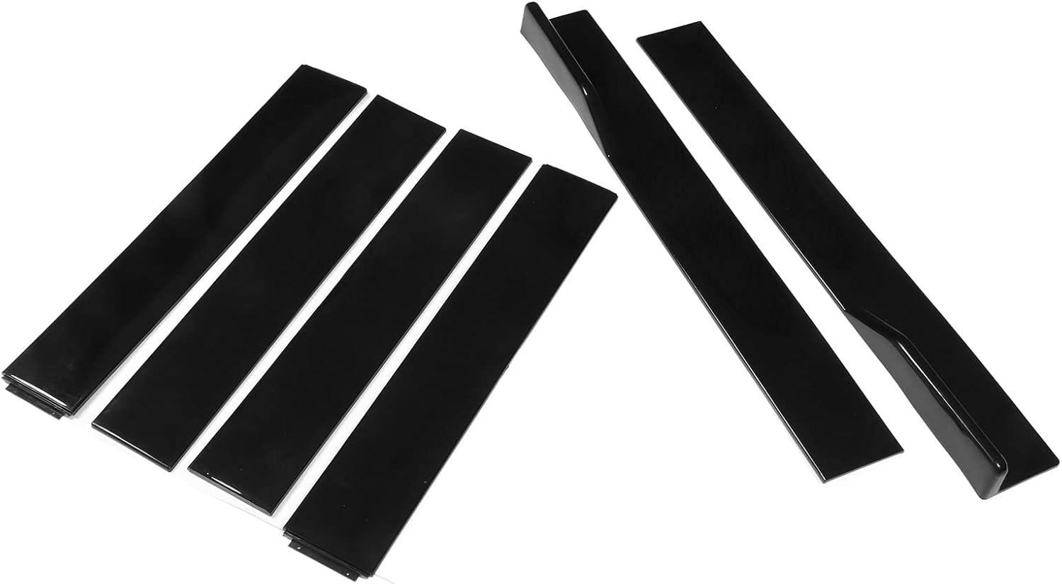 Universal 6Pcs Adjustable ABS Side Skirt Bendable High Toughness anti Scratch Glossy Black Car Side Skirt with 25 Screws for Automobiles image number 5