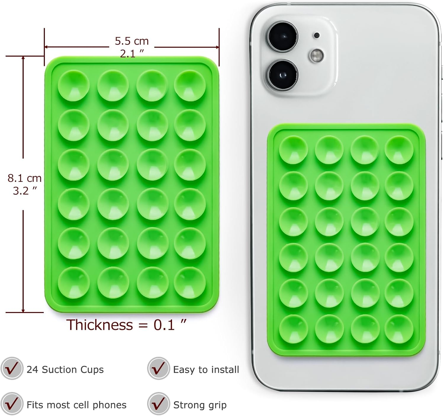 6PCS Silicone Suction Phone Case Adhesive Mount,Suction Cup Phone Mount,Hands Free Strong Grip Holder for Selfies and Videos,Non Slip Sticky Phone Grip,Mirror Shower Mobile Holder (6 Colors-1) image number 6