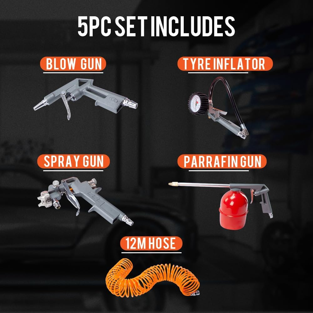 Unimac Portable Electric Air Compressor, 24L 2HP Direct Drive, Includes 5Pc Air Tool Kit image number 2