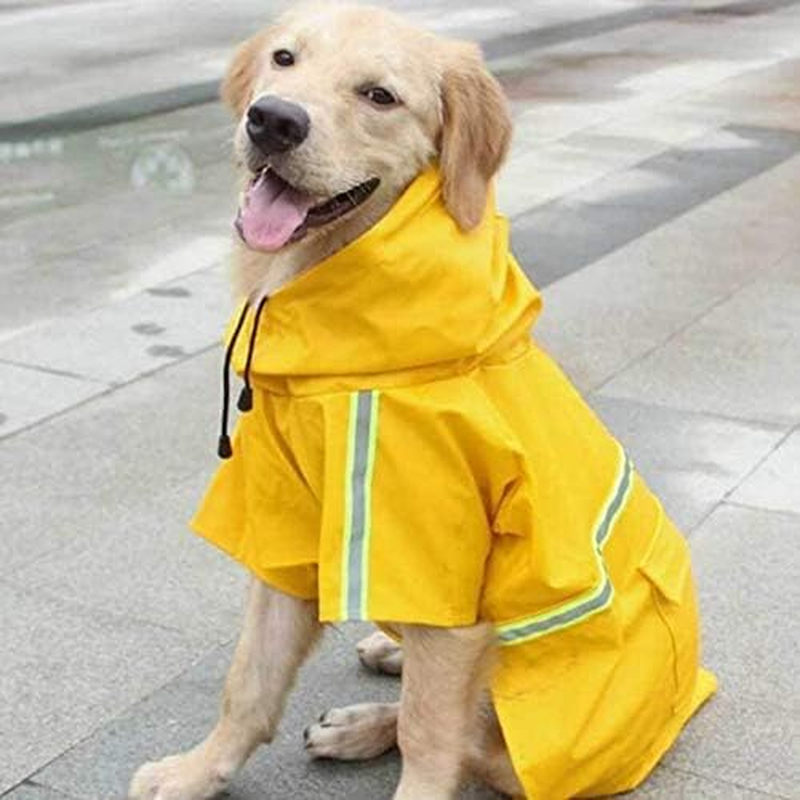 Feimax Dog Raincoats Rain Poncho Coat Waterproof Rain Jacket with Hood for Medium and Large Dogs, Lightweight Hoodies Pet Windproof for Outdoor Walking (S (Chest: 13.3'', Body 9.8''), Yellow) image number 3