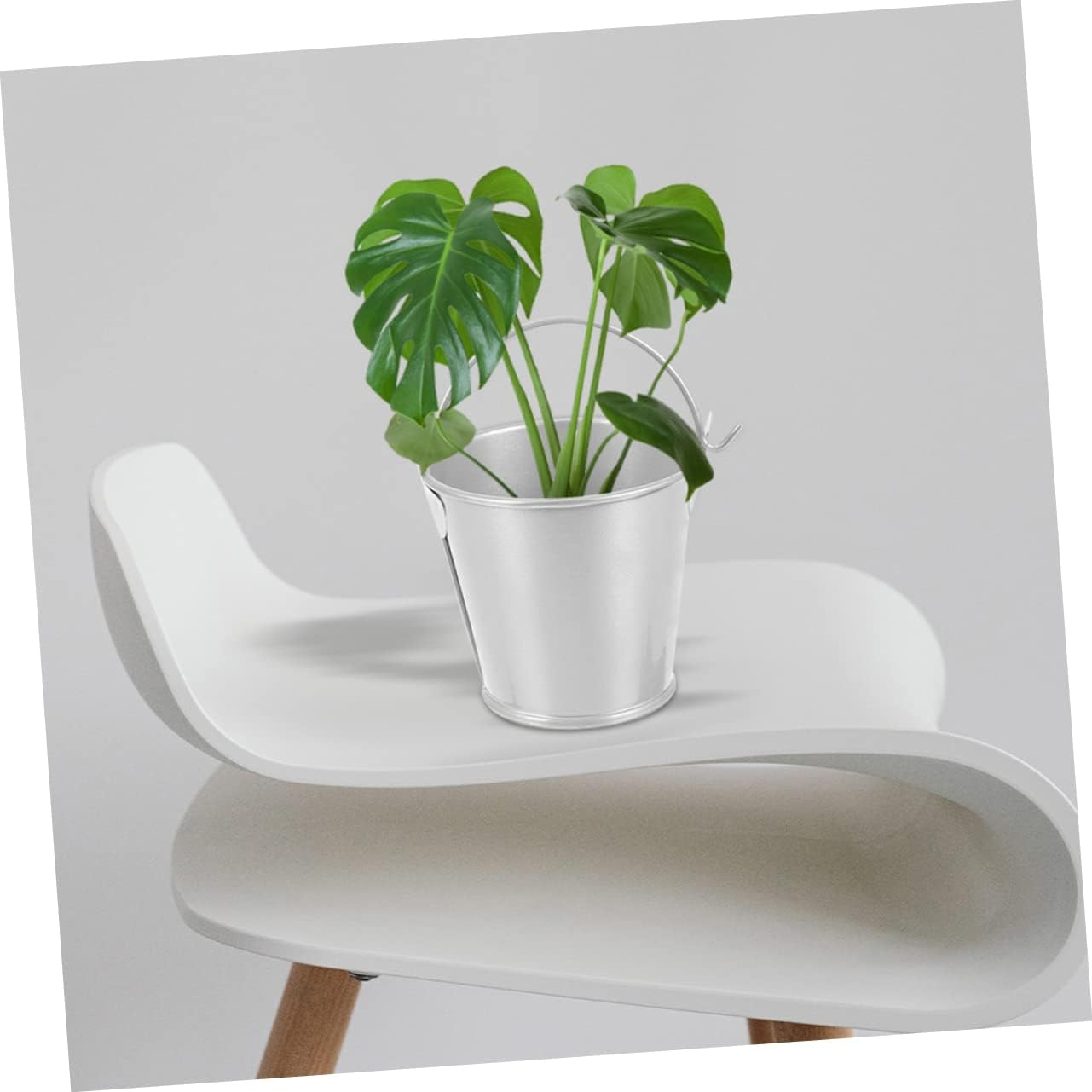 BRIGHTFUFU 5Pcs Mini Galvanized Tin Buckets with Handle for Succulent Plants and Candy Party Favors, Small Metal Planters Flower Holders for Wedding Decorations and Crafts