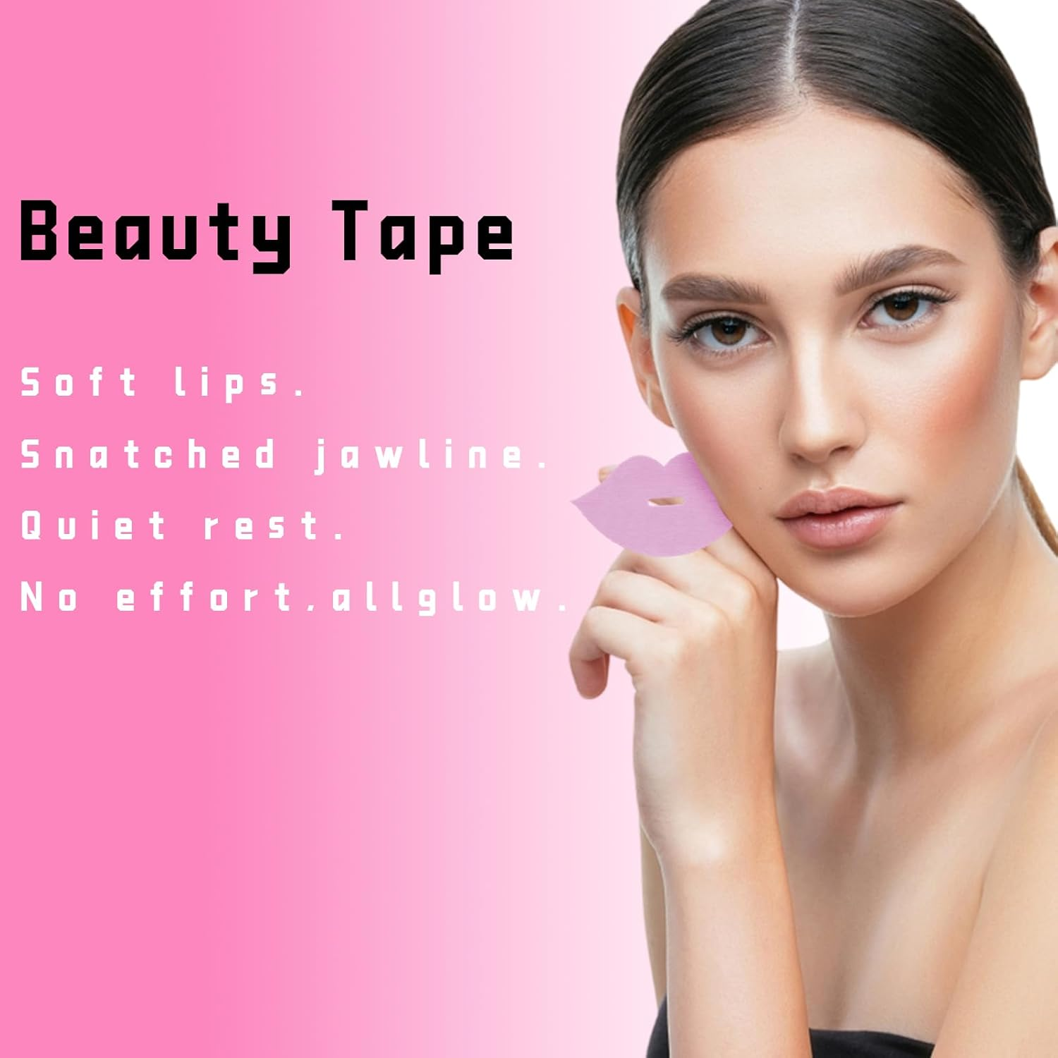30 Sheets Beauty Sleep Mouth Tape, Weightless Patches, Beauty Products for Women, 30 Pink Patches for Overnight Lip Hydration & Jawline Relief | Hypoallergenic, Easy Removal image number 2