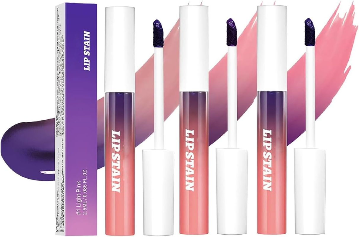 3-Piece Peel off Lip Stain Set, Long Lasting Matte Lip Tattoo, Peel off Lipstick Lip Liner Waterproof Colours Change Lip Gloss Transfer Proof Natural Makeup Stain Kit image number 3