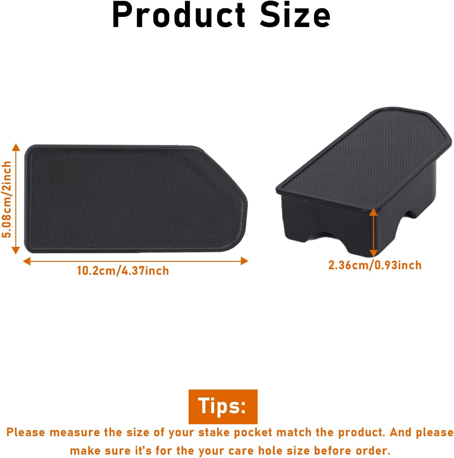 Bed Rail Stake Pocket Covers for GMC Sierra 1500/Chevy Silverado 1500 2019-2022 & Silverado/Sierra 2500/3500 HD 2020 2021 2022 Rear Truck Tonneau Covers Stake Holes Cap Plugs(2 Packs) image number 2