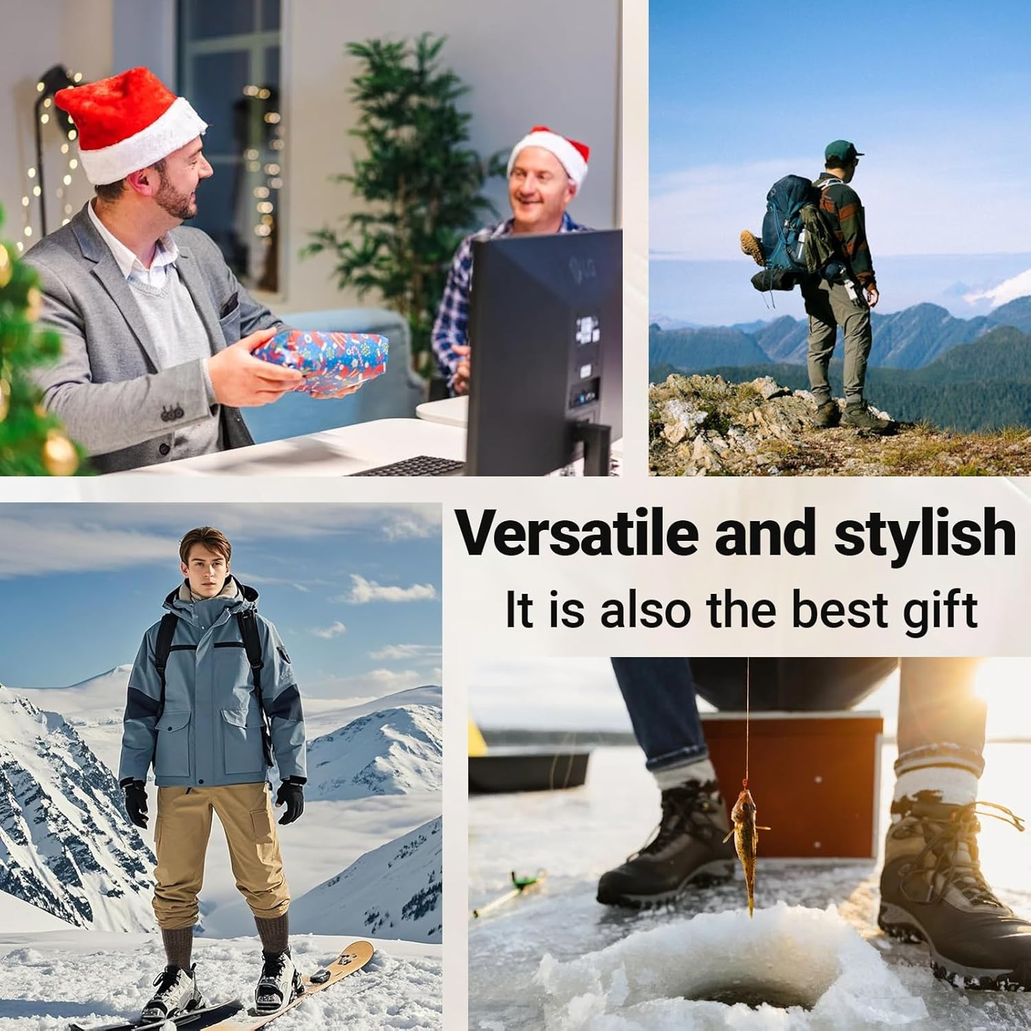 JOWILIN Merino Wool Socks for Men, 5 Pairs Thermal Warm Sock, Winter Thick Crew Socks, Cozy Crew Hiiking Socks for Cold Weather Oudoor Hiking Camping Skiing for Men Women image number 3