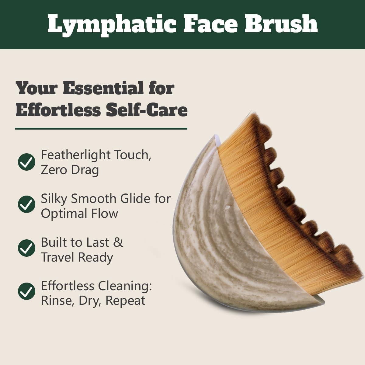 Lymphatic Contour Face Brush, Professional Lymphatic Drainage Brush with Durable Soft Bristles, Ergonomically Designed to Precisely Fit Facial Curves & Relieve Tension image number 6