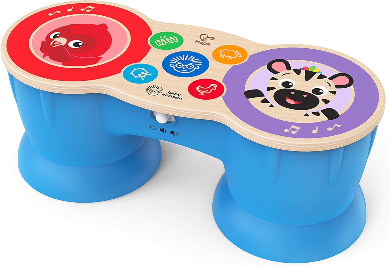 Baby Einstein Upbeat Tunes Magic Touch Wooden Drums​ & Bongo Musical Cause and Effect Toy, Age 6 Months and Up image number 3