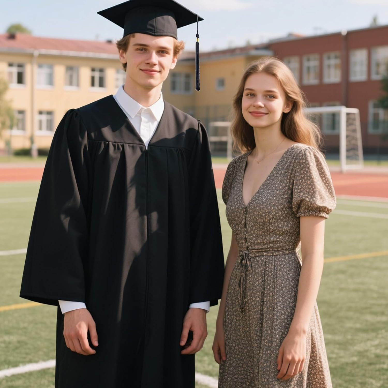 HDBHBH 1 Pcs Graduation Cap with Tassel - Unisex Grad Hat for Adults High School and Bachelor | Graduation Accessories for Photo Props Black image number 3