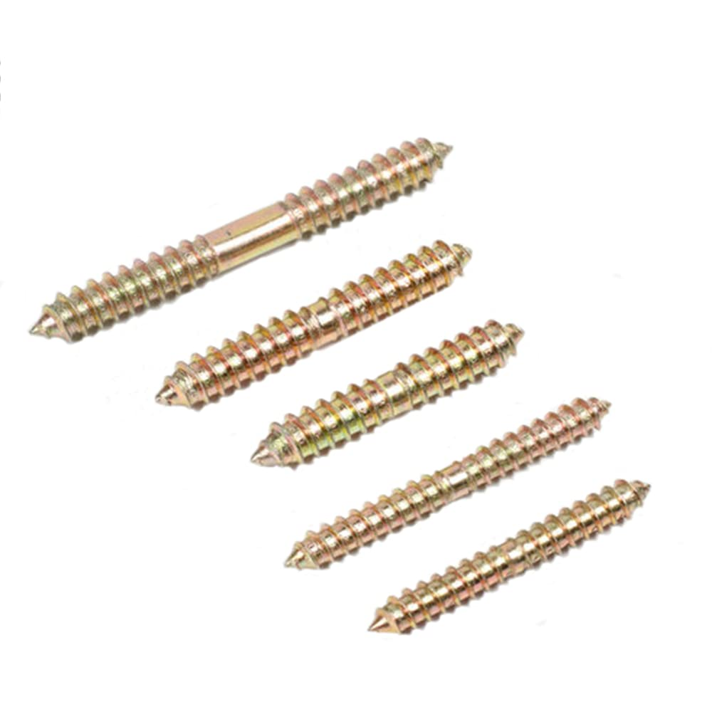 10Pcs M6/M8 Double Head Ended Wood to Wood Screws, 50 / 60 / 80Mm Self-Tapping Thread Bolts for Furniture Fixing Dowel 5 Sizes for Choose image number 2
