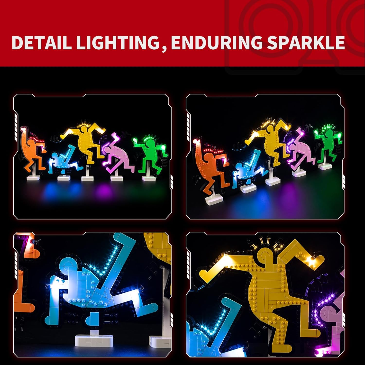 BRIKSMAX  Keith Haring Lamp - Dancing Figures 31216 - Compatible with Art Building Block Model - without  Set image number 2