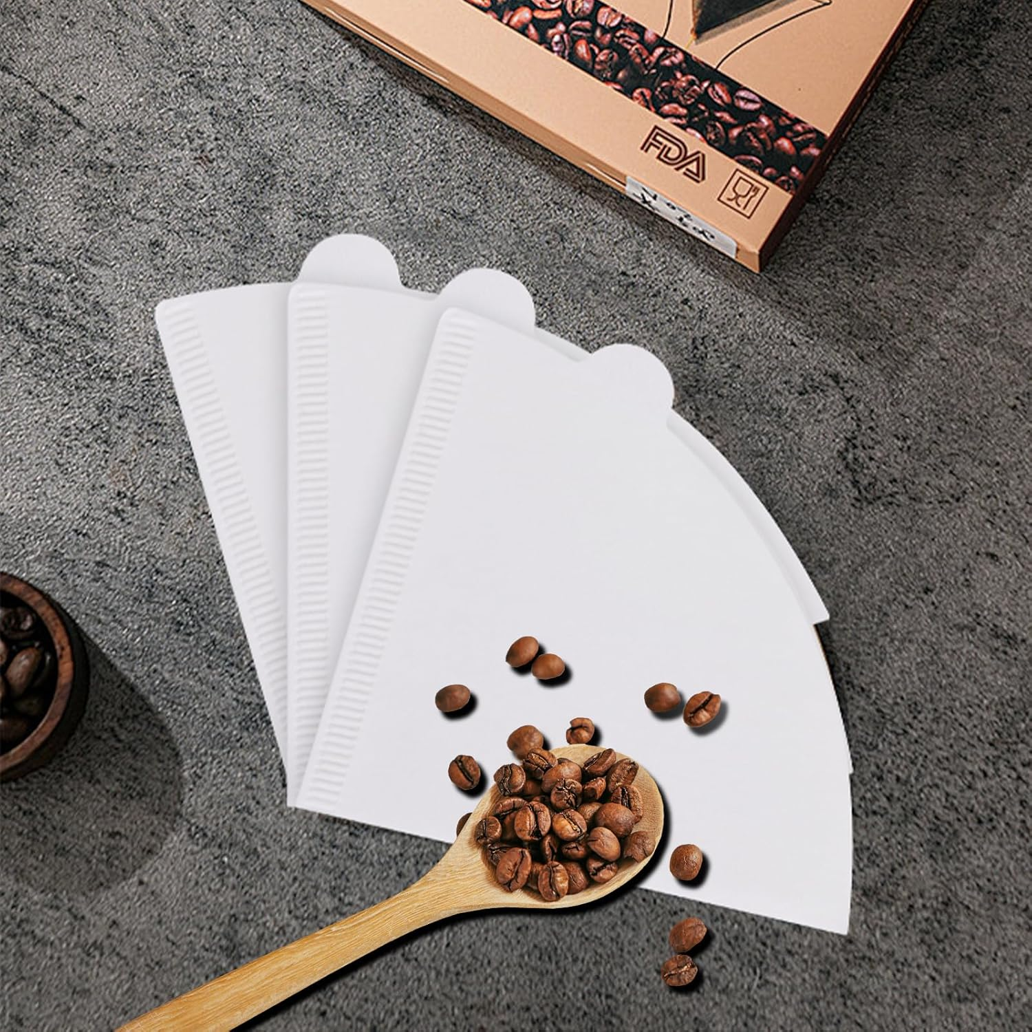 Coffee Filter Papers,Joogee 100Pcs Coffee Filter Disposable Unbleached Compatible with Size 02 Filter Papers Compatible for Coffee Dripper & Pour over Coffee Maker, 3-4 Cups image number 1