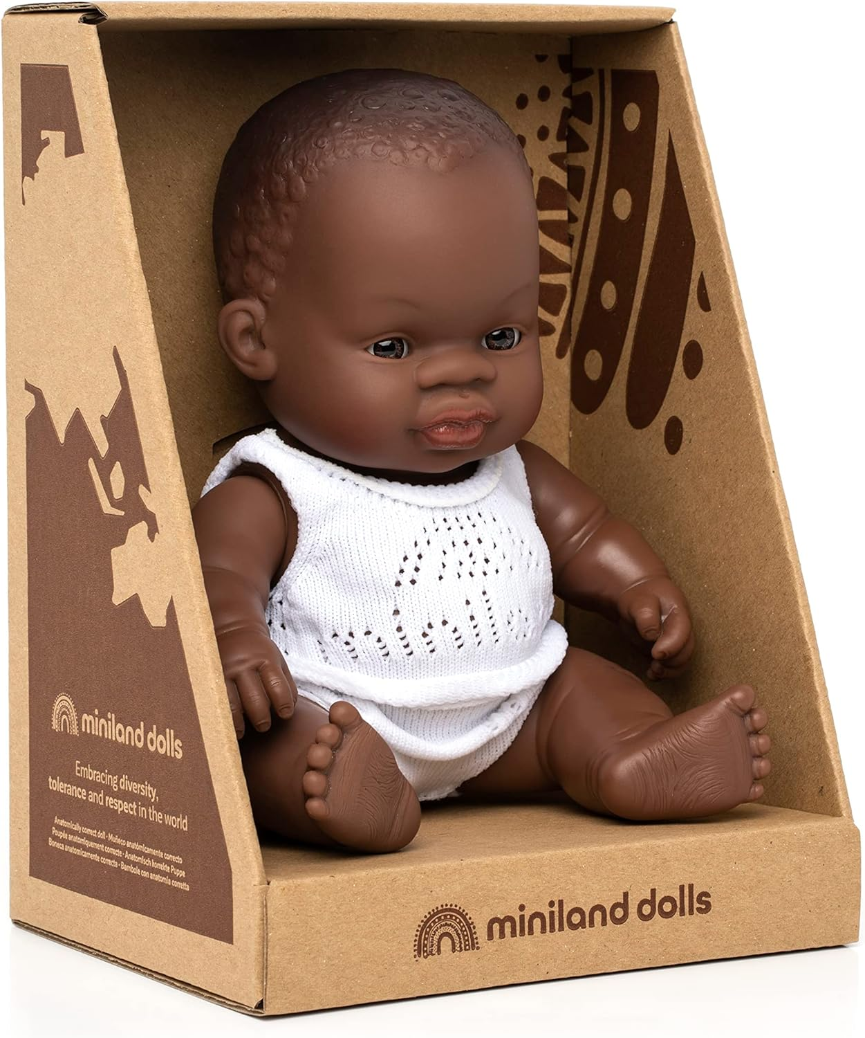 Miniland - Baby Doll - African Girl 21Cm image number 5