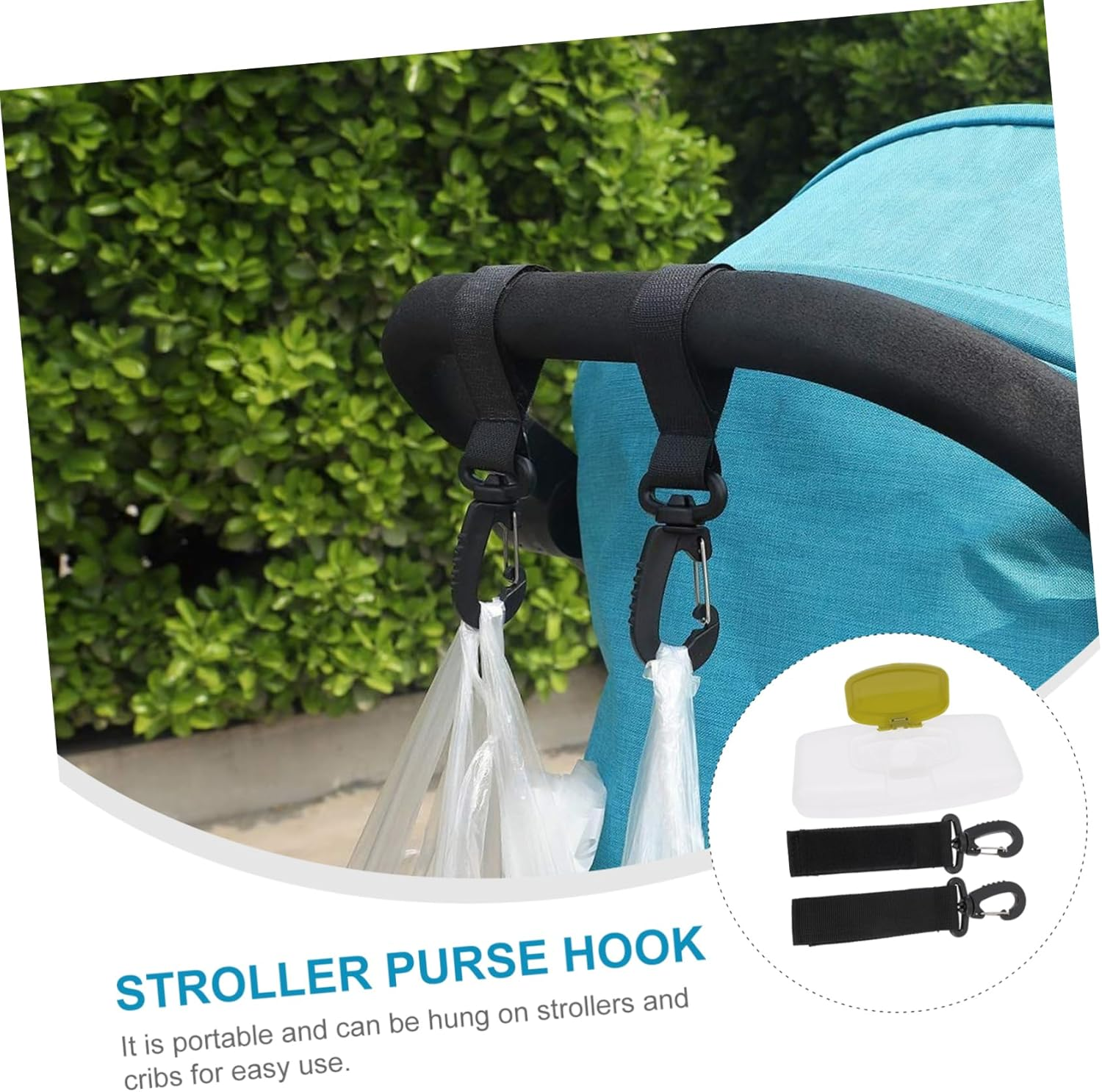 Wipe Dispenser Wet Tissue Box Stroller Hook Portable Storage Box Easy Clean image number 4