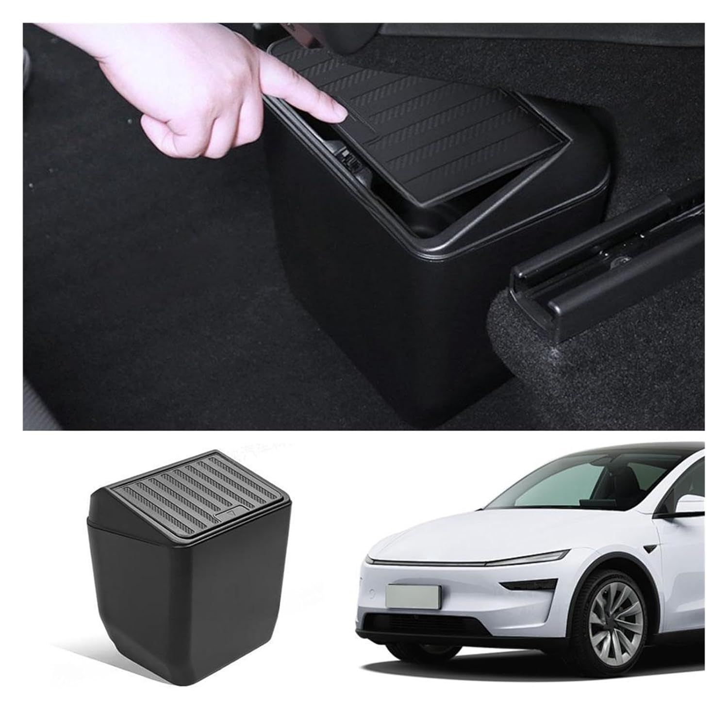 Front Door Trash Can Compatible for Tesla Model Y Juniper 2021-2025 Rear Central Control Garbage Bin Waterproof Storage Box Car Accessories(2025 My Juniper 2PCS) - 2025 Model Y 1Pcs image number 3