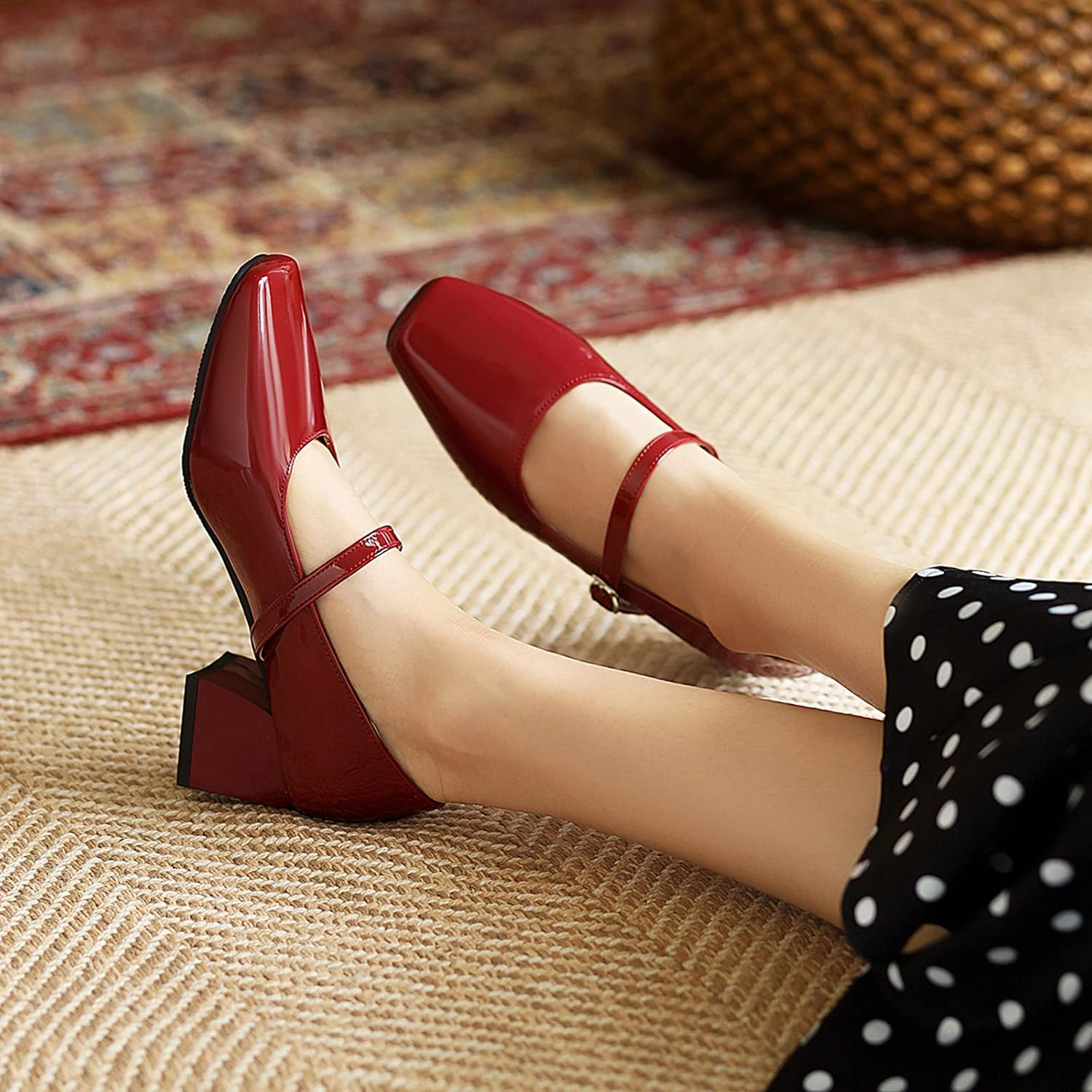 Onewus Women Casual Pumps with Mid Chunky Heel image number 1