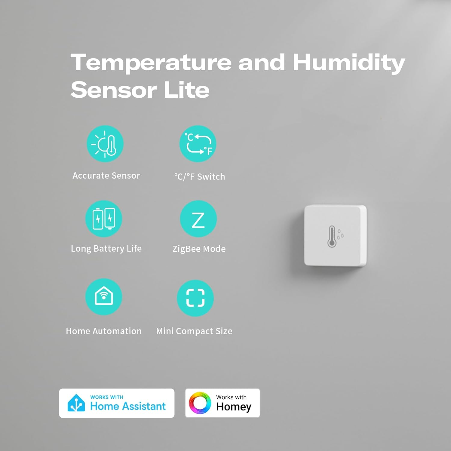 THIRDREALITY Zigbee Temperature and Humidity Sensor Lite,Smart Thermometer and Hygrometer, Hub Required,Compatible with Echo Devices with Zigbee Hub Built-In,Home Assistant,Smartthings,Homey,Hubitat image number 1