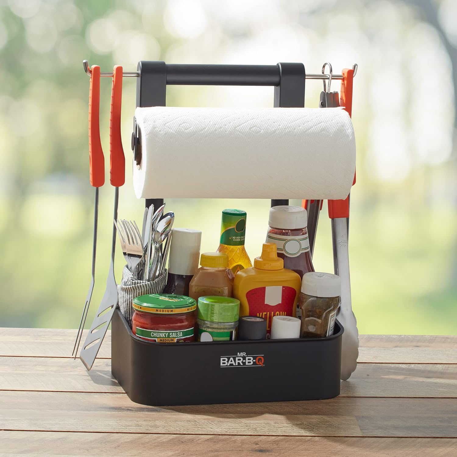 Mr. Bar-B-Q Collapsible Grilling Caddy, Store All Your BBQ Accessories in One Place, Perfect for Outdoor Cooking, Boating, Camping & Rvs, Black image number 3