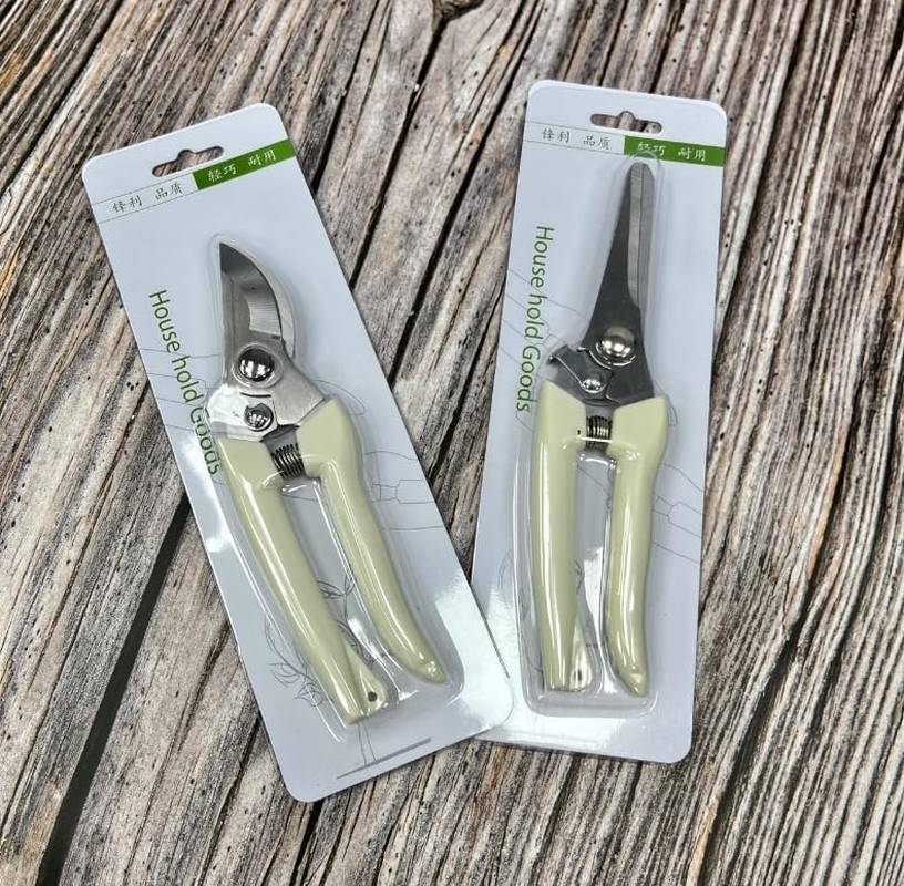 AUPOINT 2-Piece Stainless Steel Pruning Shears Set, Spring-Loaded, 1 Straight and 1 Curved image number 3