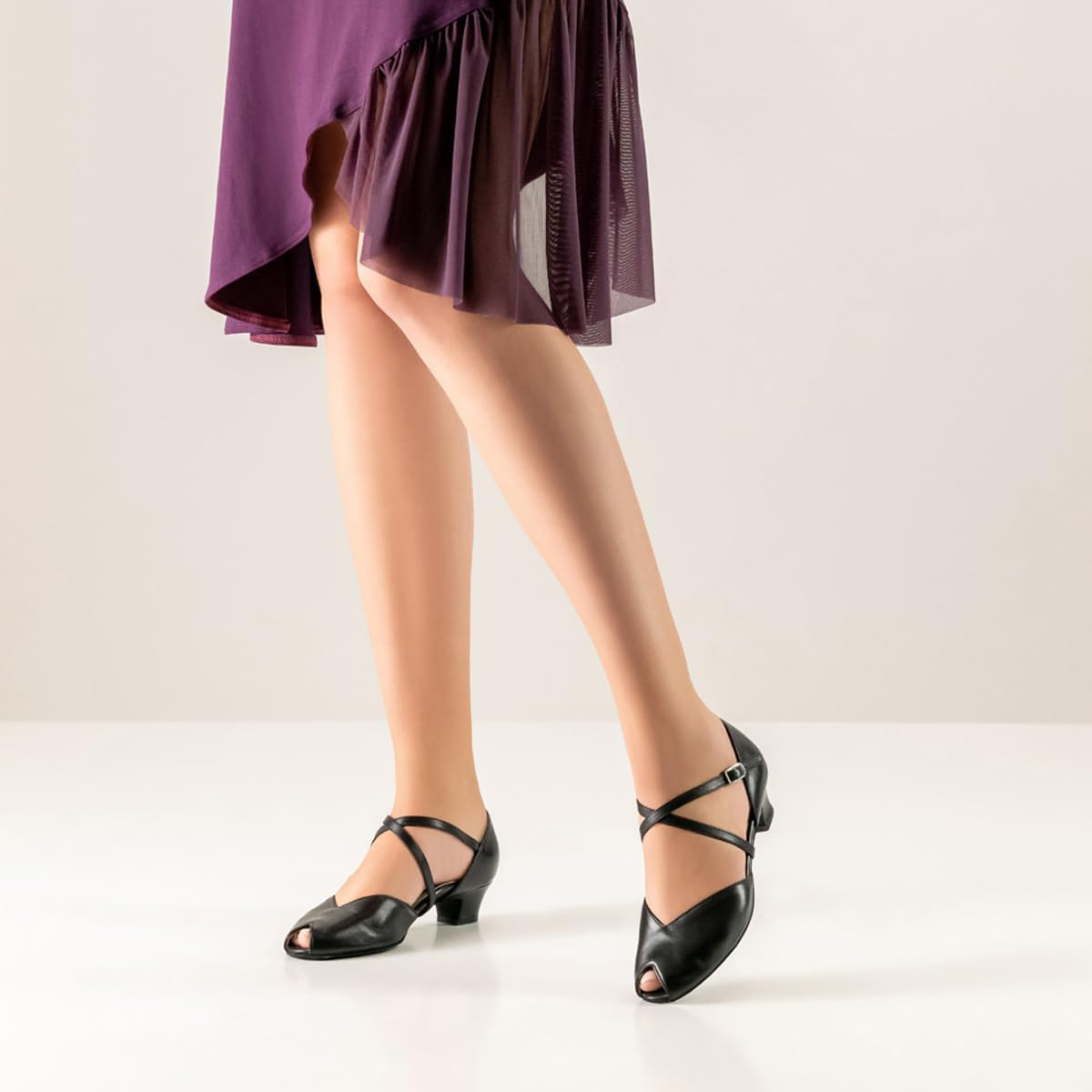 Werner Kern Damen Tanzschuhe Freya - Leder Schwarz - Normal - 3,5 Cm Cuban - Made in Italy image number 3