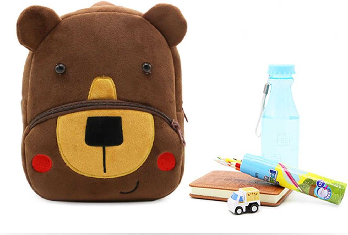 Cute Toddler Backpack Toddler Bag Plush Animal Cartoon Mini Travel Bag for Baby Girl Boy 1-6 Years (Bear) image number 5