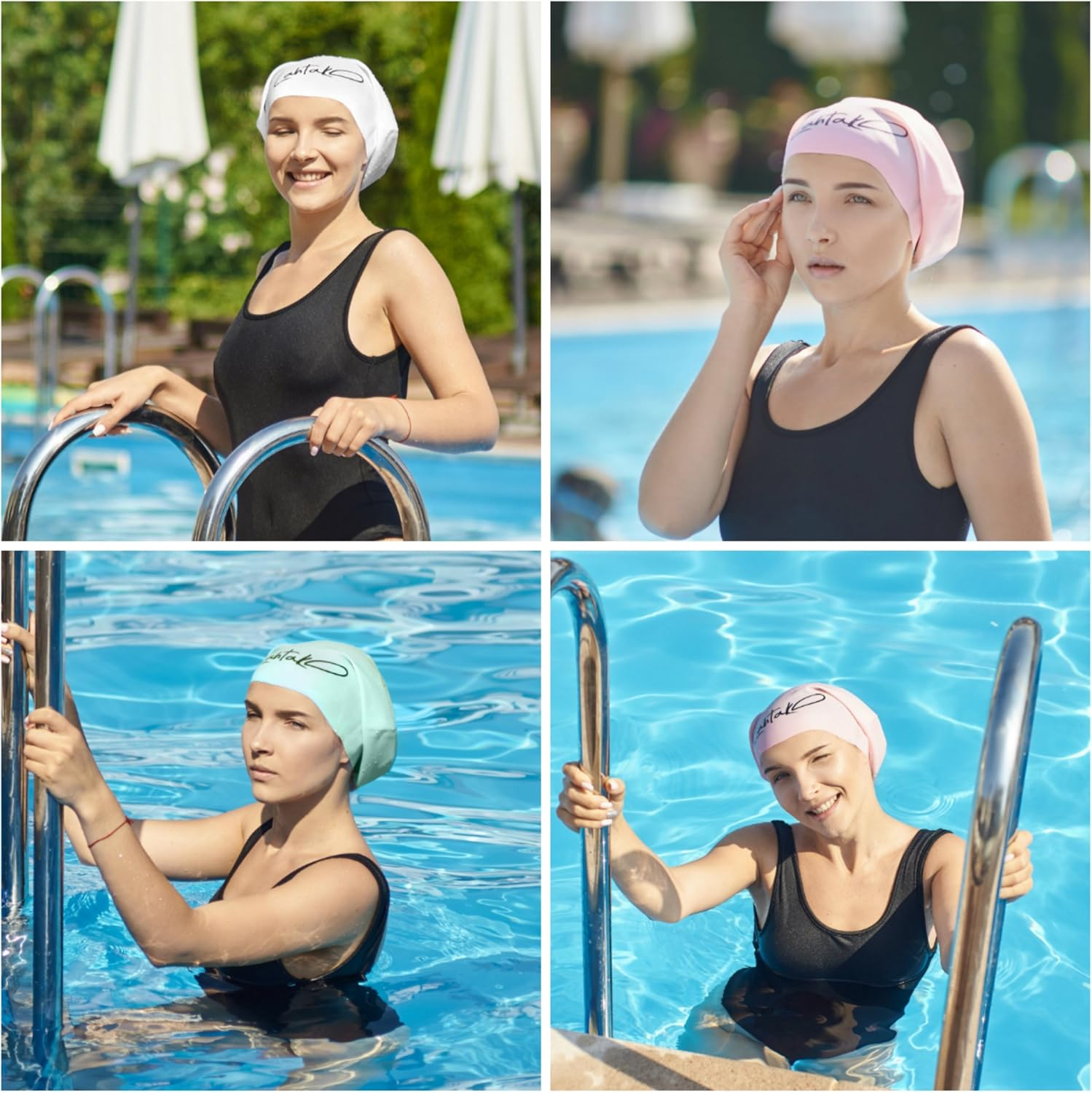Long Hair Swim Cap | Swimming Caps for Women Men | Extra Large XL Waterproof Silicone | Dreadlocks Braids Afro Hair Extensions Weaves Dry Hair | Durable Adult Swim Hat | Open Water Swimming Pool image number 4
