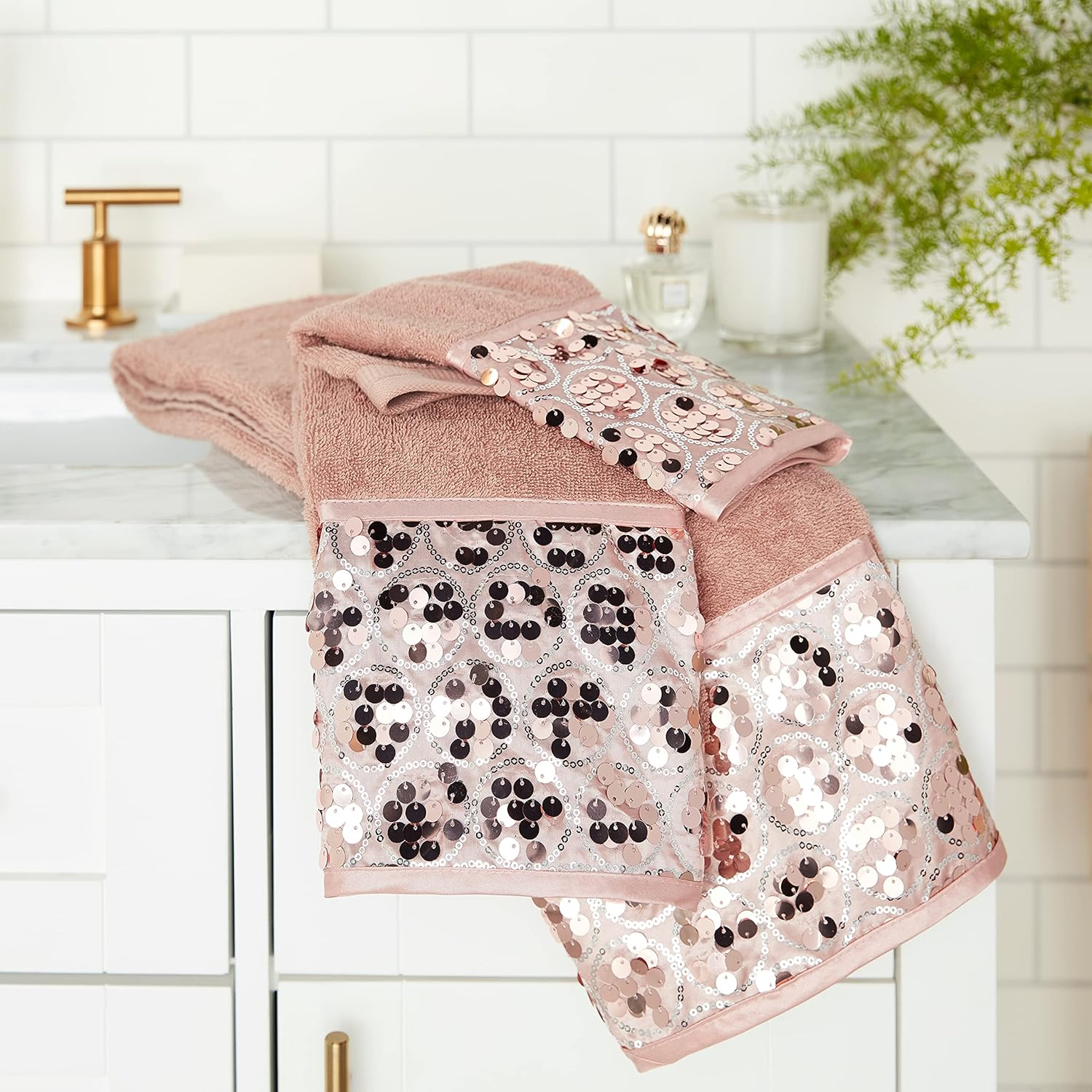 Popular Bath Sinatra Bath Towel Set, Blush image number 2