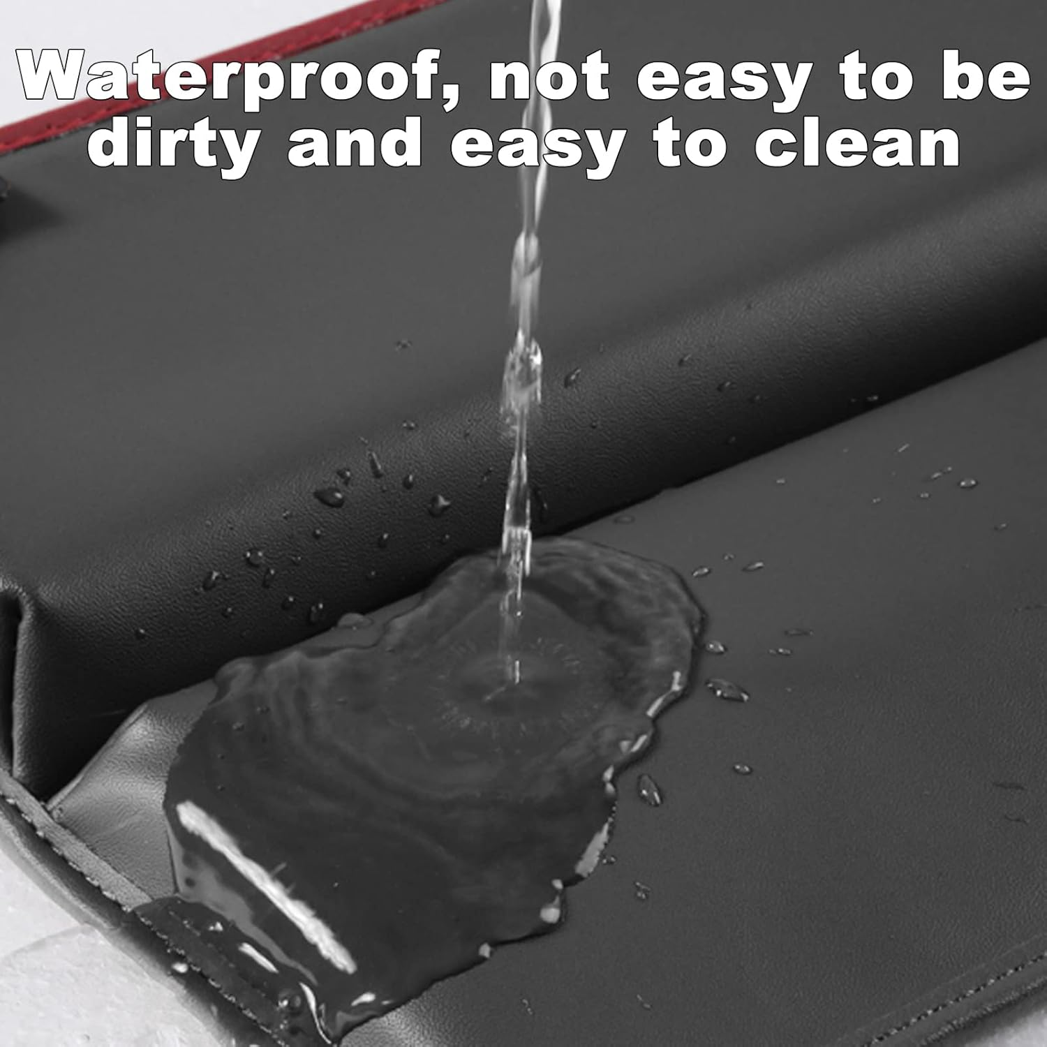 Eacam Car Seat Gap Filler - Universal Gap Filler & Storage between Seats - Universal Fit, Vegan Leather - Holds Phone, Keys, Glasses - Beige image number 5