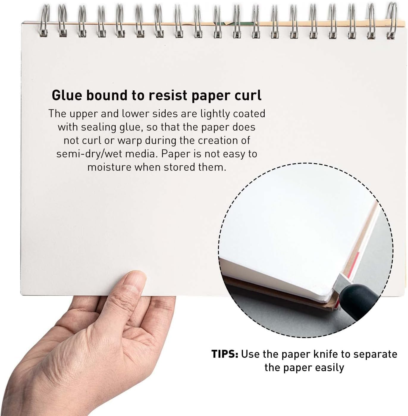 AOOK MIYA HIMI 2Pack HIMI Gouache Pad, 7X10''(98Lb/160G) 50 Sheets Mix Paper Pad, Side Wire Bound, Fine Texture, in Gouache Acrylic Art Pad for Sketching, Ink Sketch Book, Art Supplies Drawing Pad Gift（Total :100Sheets) image number 4