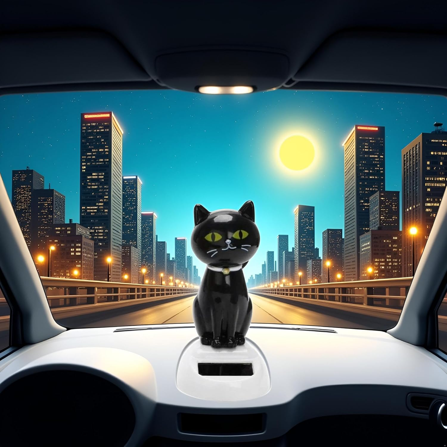 Solar Cat Toy Doll Dancing Cat Figure Car Ornament,Dancing Toys Ornaments Solar Powered Car Dashboard Interior Decoration Desktop Decor Kids Gift Window Party Car Desk Home image number 5