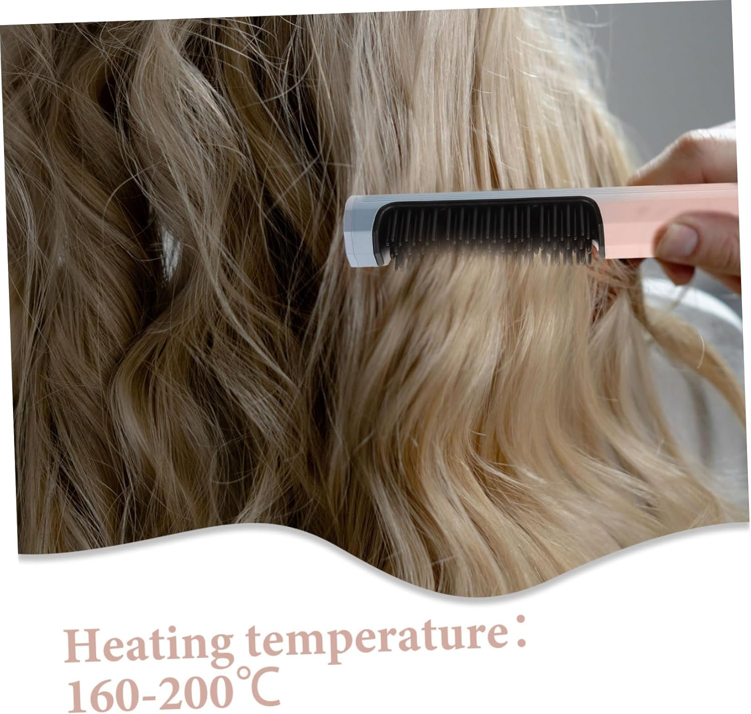 WOONEKY Portable Hair Straightener Comb Cordless Styler Heated Brush for Hair Types image number 5