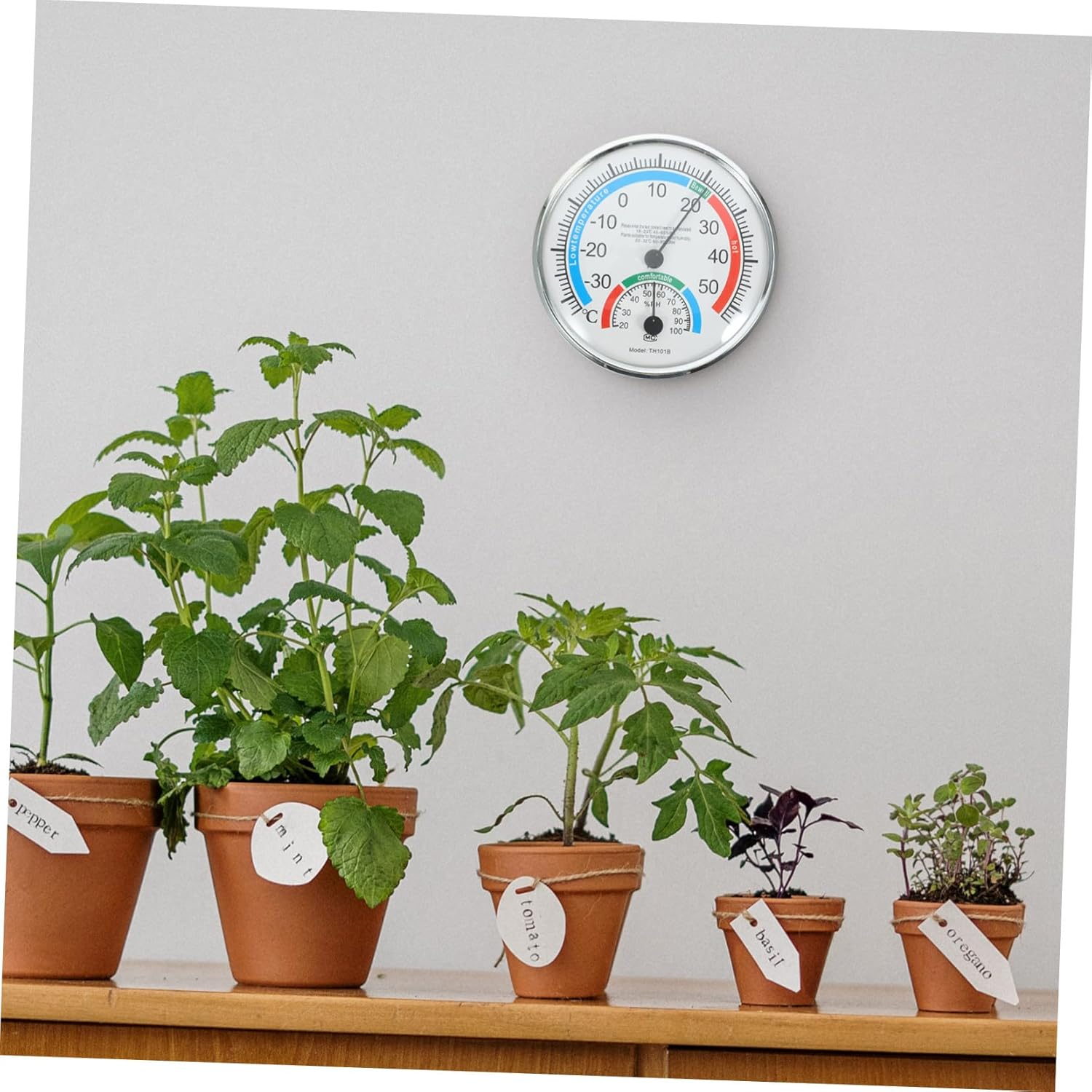 Indoor Outdoor Thermometer and Hygrometer Wall-Mounted Temperature Humidity Gauge with Hanging Hook and Foldable Stand for Home image number 3