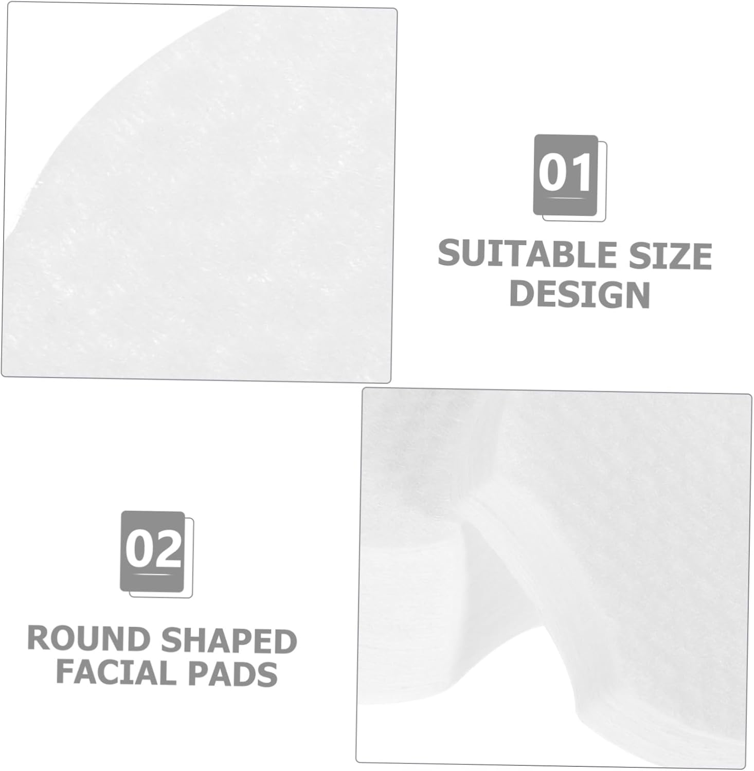 600Pcs Semicircular Makeup Remover Pads Thick Face Pads for Makeup Cleaning for Face Cleaner Travel Use image number 3