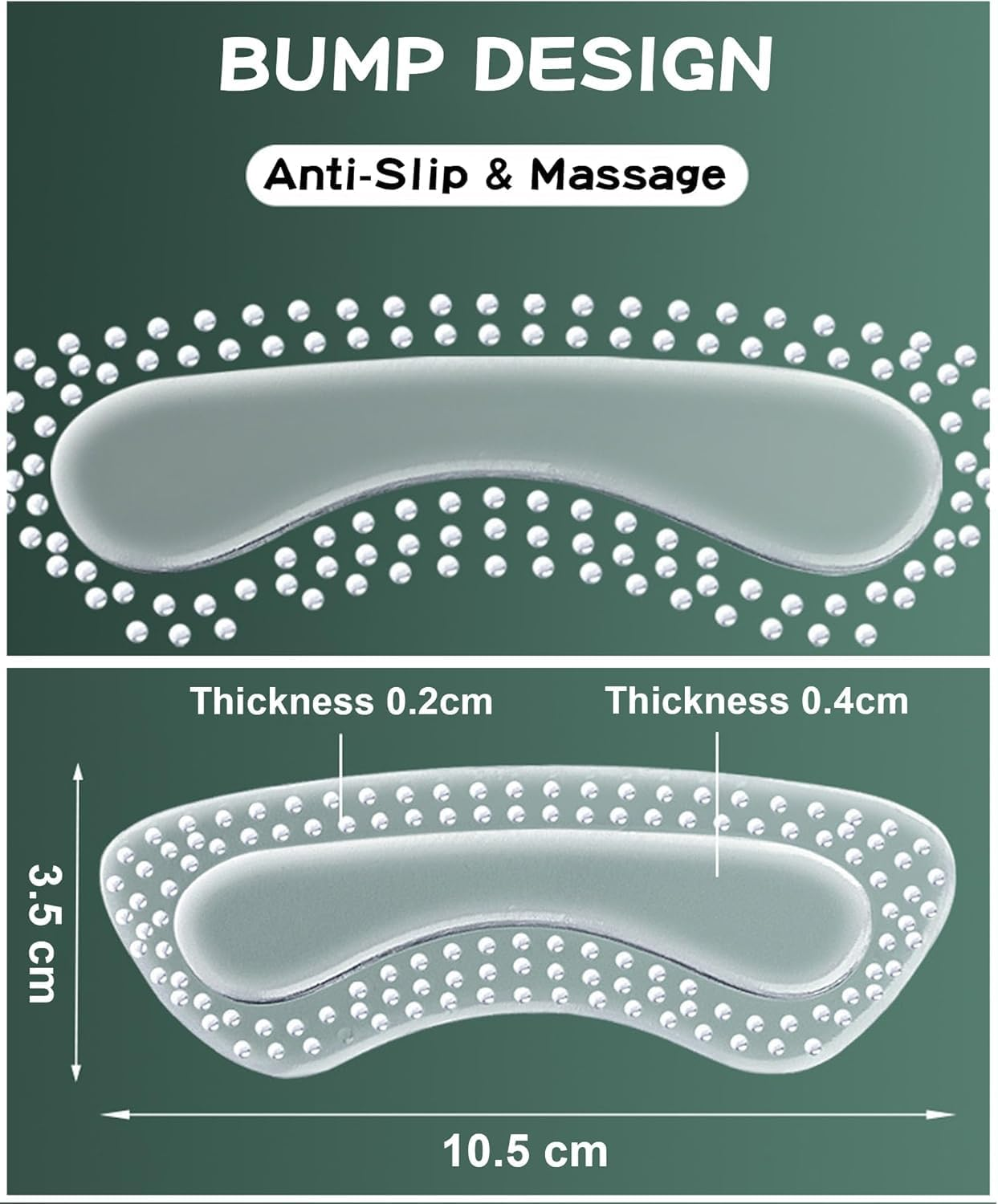 JOWILIN Clear Heel Grips, 2 Pairs Soft Silicone Heel Pads, Prevent Slipping and Rubbing, Self-Adhesive Heel Cushion Inserts, Reusable Anti-Slip Gel Heel Protector for Women for Loose Shoes