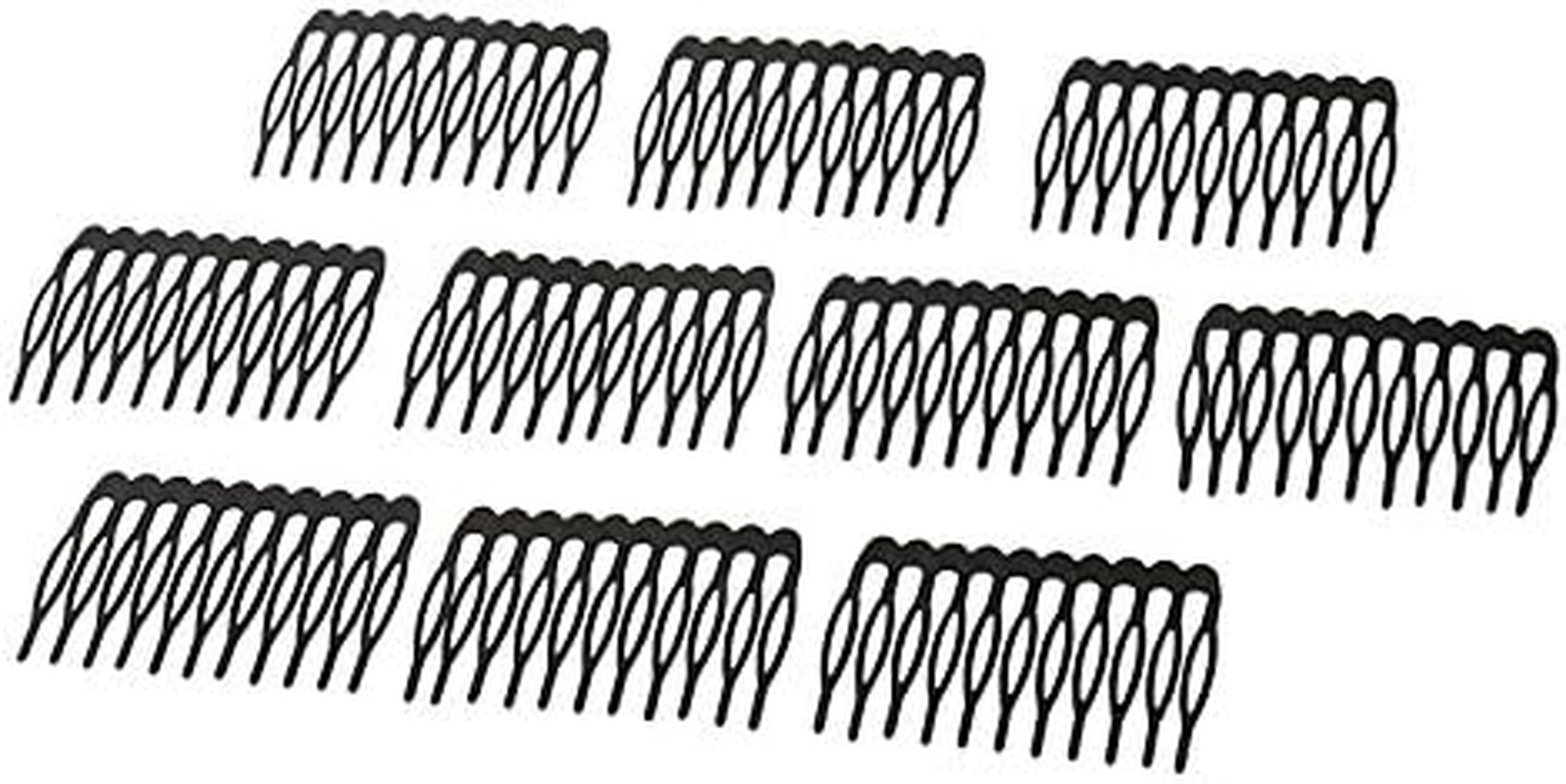 10 Pieces 10 Teeth Metal Black Wig Combs Hair Pins Clips DIY for Women Beauty image number 4