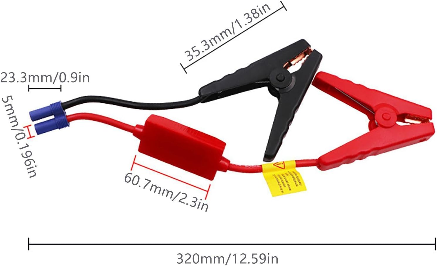 Jumper Cables | Portable Car Jump Starter Booster for 12V | EC5 Plug Connector Automotive Booster Cables for Jump Starting Dead or Weak image number 5