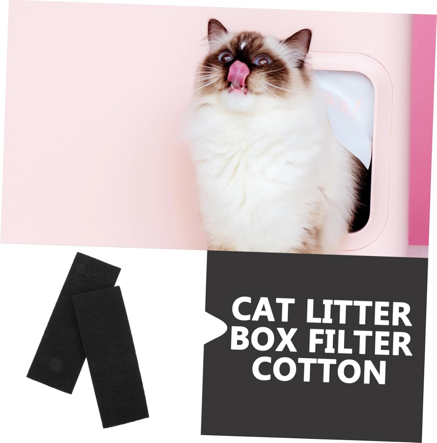 FUTUREORYY 2Pcs Charcoal Cat Litter Tray Filters Odor Absorbing Activated Carbon Inserts for Litter Box Pet Odor and Practical for Cat Toilets image number 4