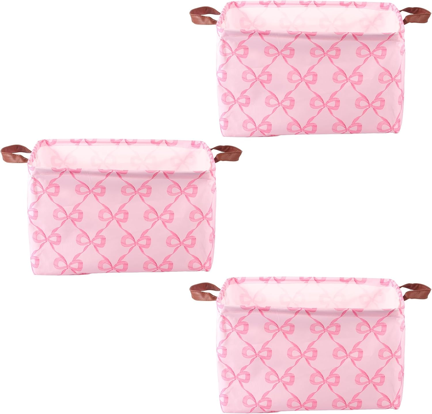 Awobepl 3 Pack Collapsible Storage Baskets, Foldable Fabric Organiser Bin with Handles for Baby Clothes, Nappies, Toys, Rectangular Laundry Hamper for Nursery, Bedroom, Bathroom (Animal)